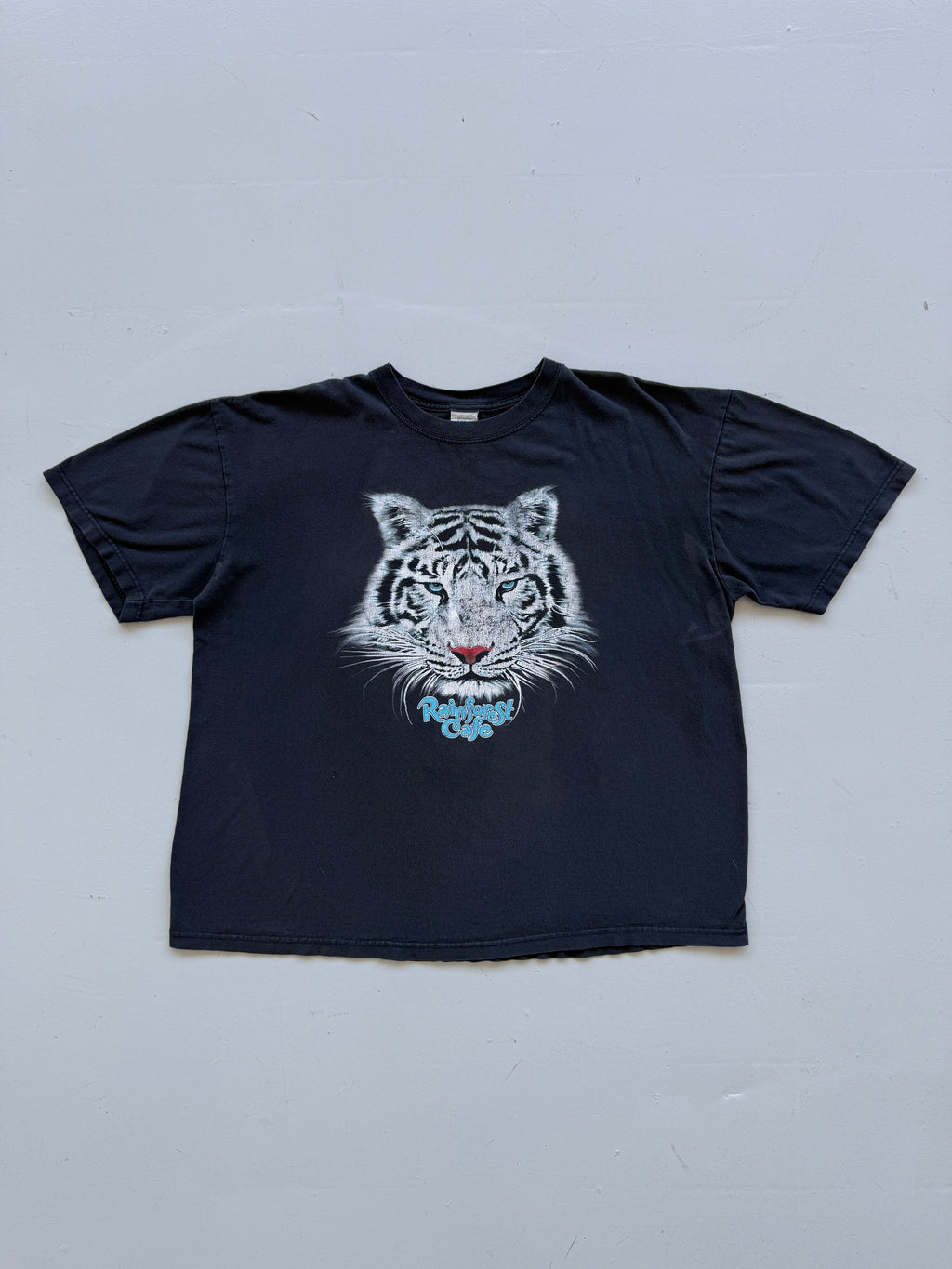 Black Faded Rainforest Cafe 00's Vintage Graphic T-Shirt - XXL