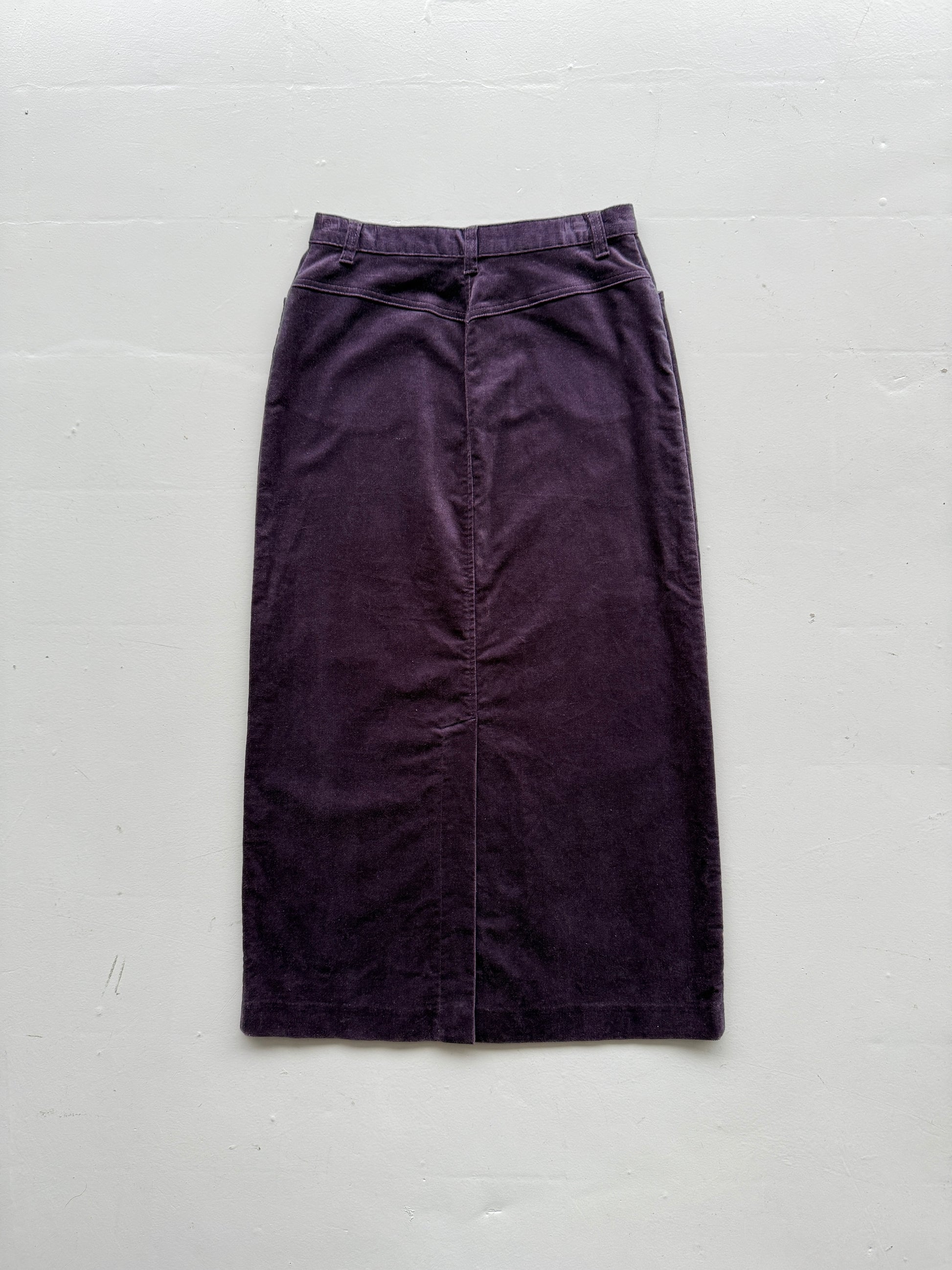 Purple Hawkshead Y2K Vintage Velvet Maxi Skirt - UK 10