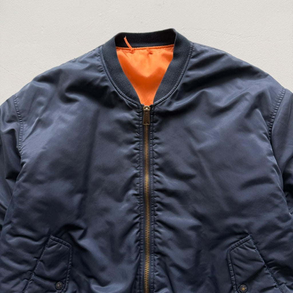 Navy Blue 80’s Vintage Bomber Jacket - XL