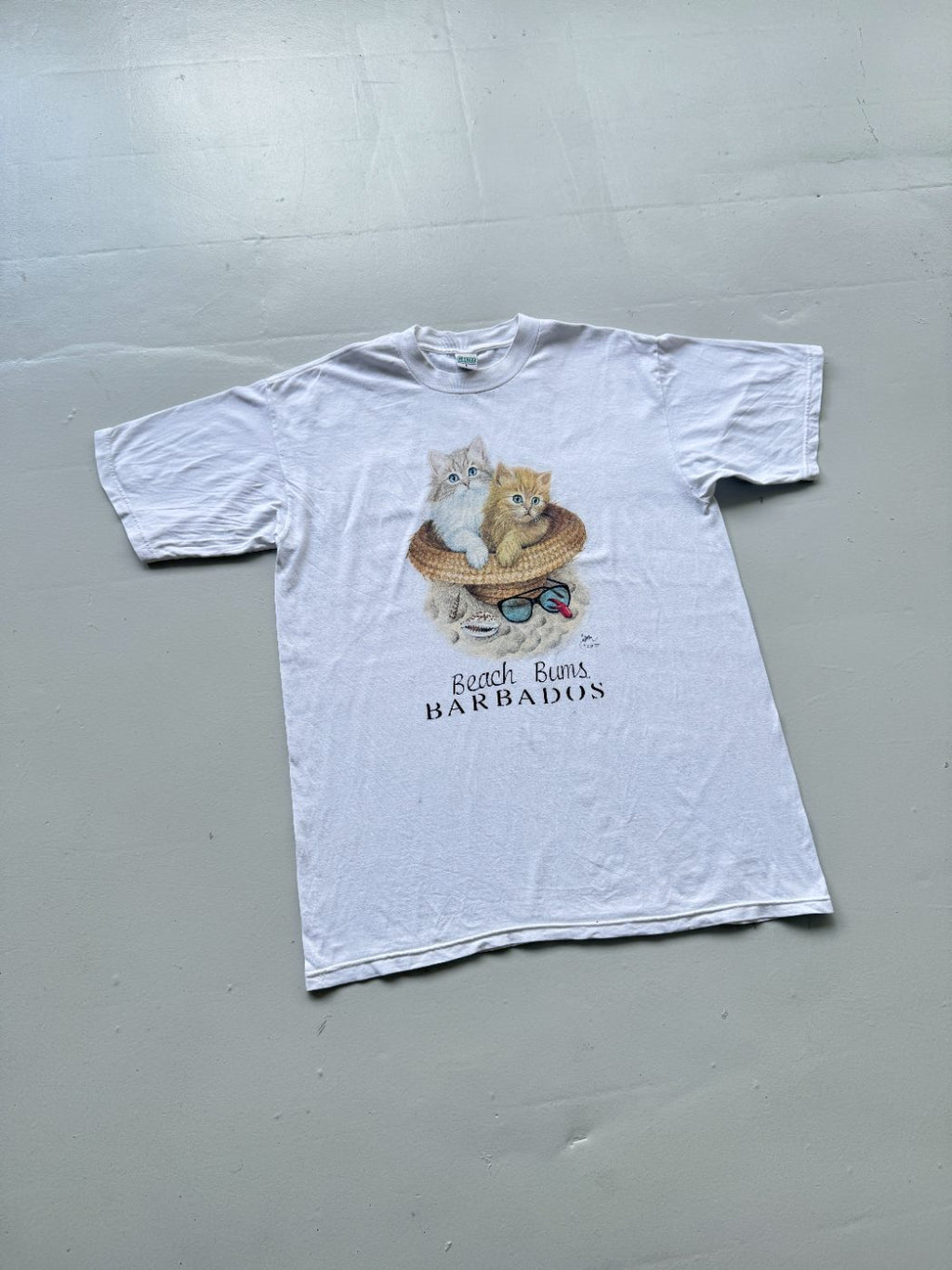 Ganzee Beach Bums Barbados Vintage Tourist Graphic T-Shirt - Large