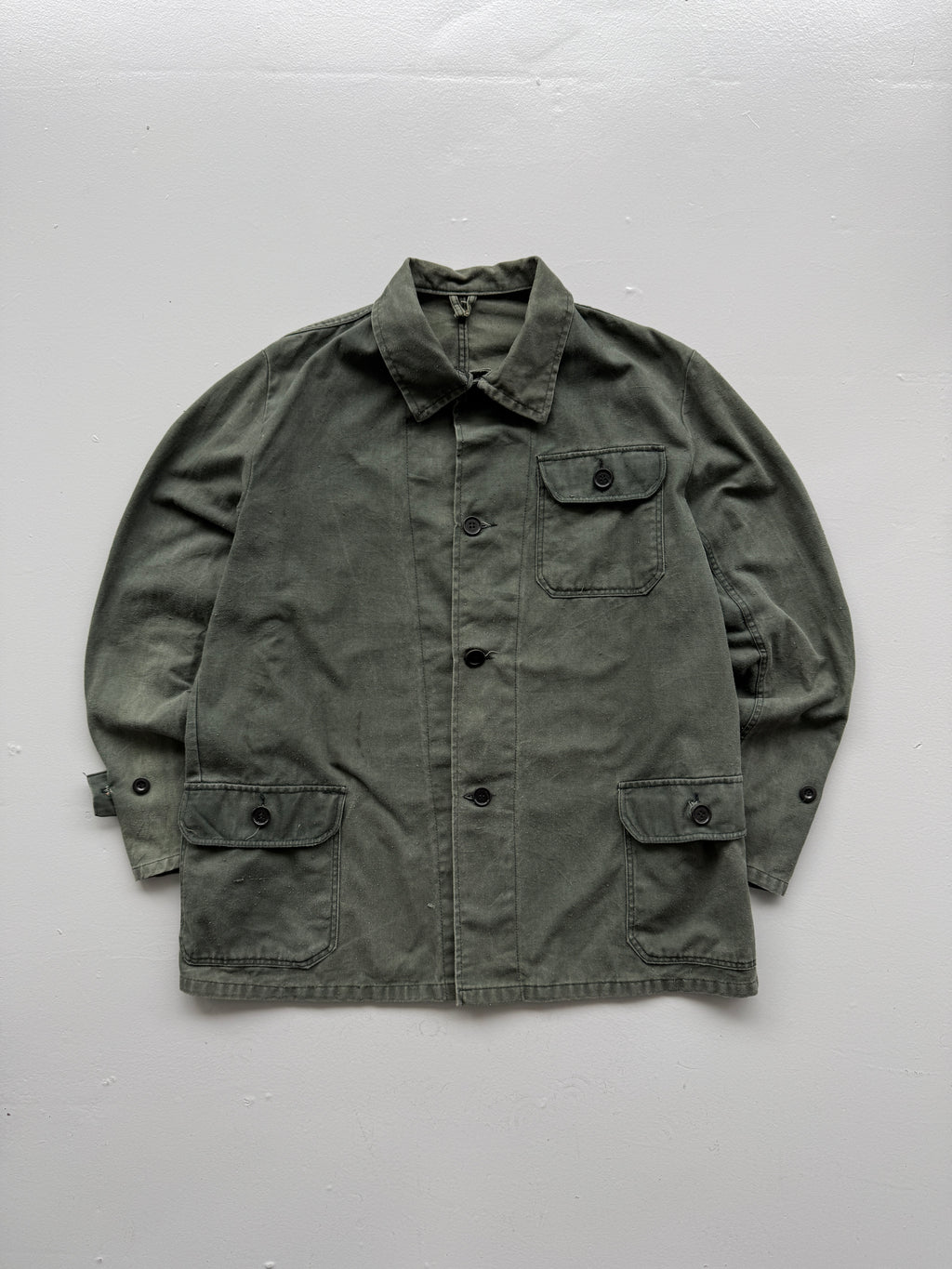 Green Chore Jacket 80's Vintage Military / French Workwear CH137 - Small