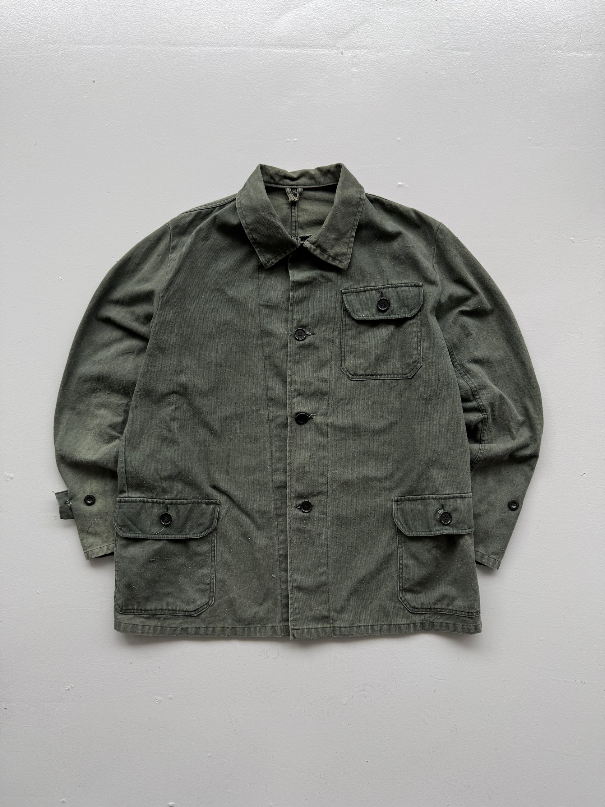 Green Chore Jacket 80's Vintage Military / French Workwear CH137 - Small