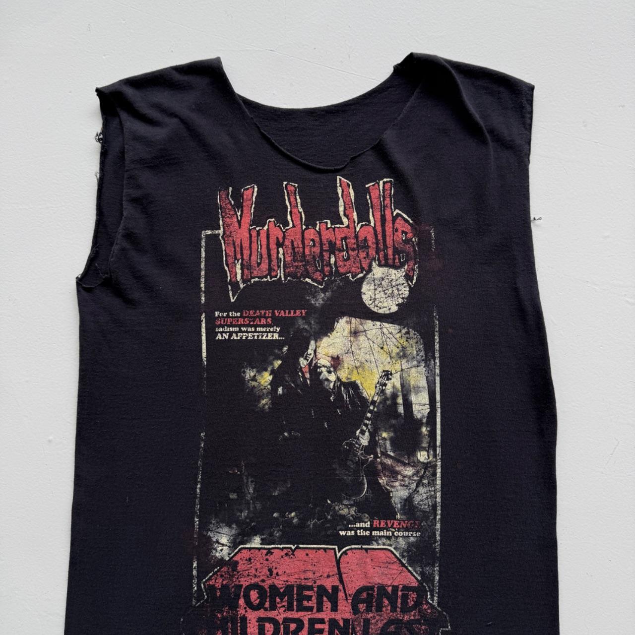 Black Murder Dolls 00s Vintage Graphic Hand Cut Vest T-Shirt - XS