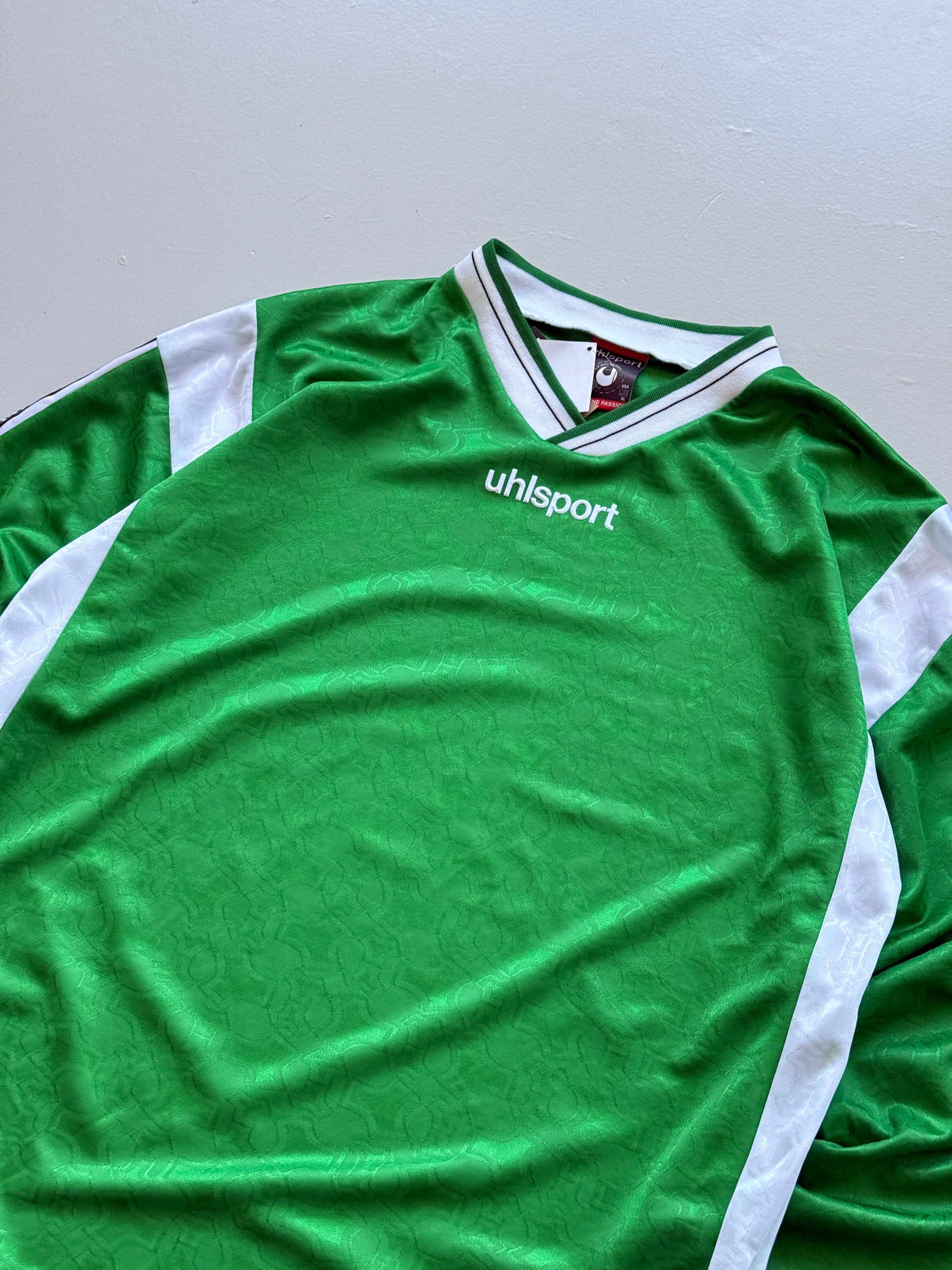 Uhlsport Green Long Sleeve 90's Vintage Goalkeeper Football Shirt - XL