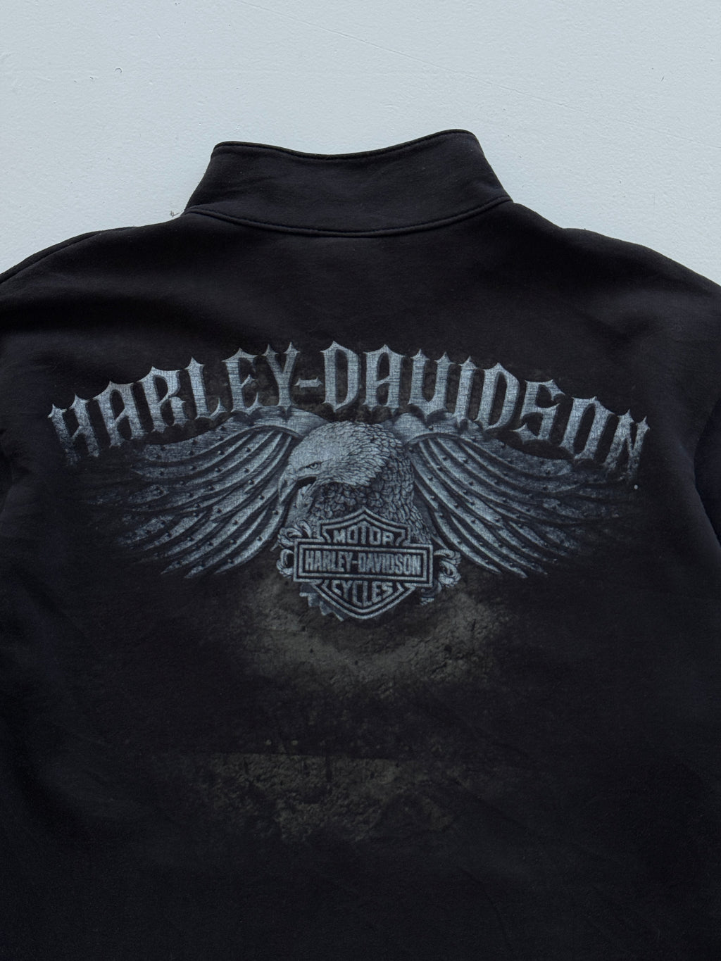 Harley Davidson Eagle Graphic Vintage Full Zip Sweatshirt - Large