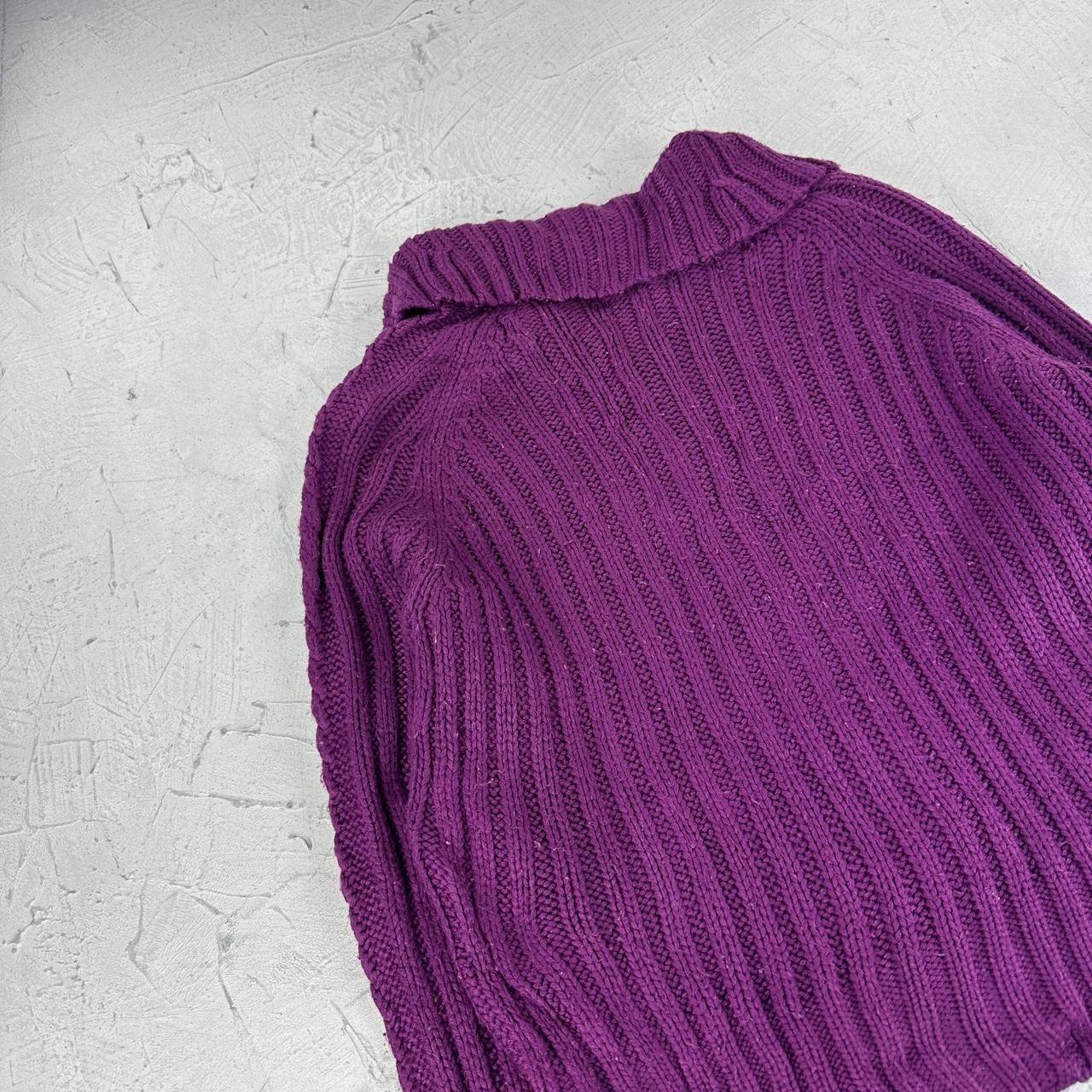 Vintage Knitted Y2K Purple Cardigan - Small Size 10