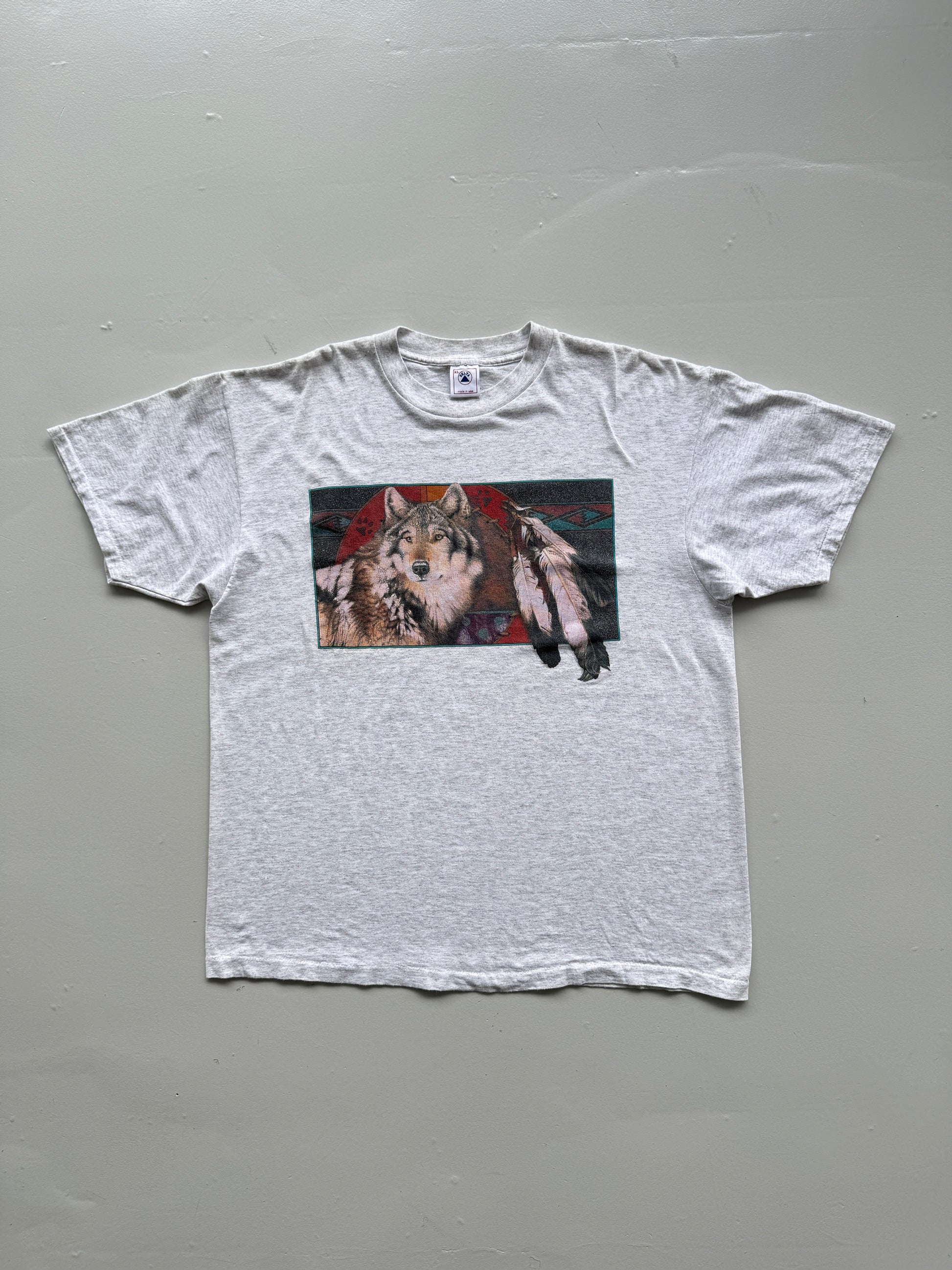 Native American Wolf Graphic 90's Delta Vintage T-Shirt - XL