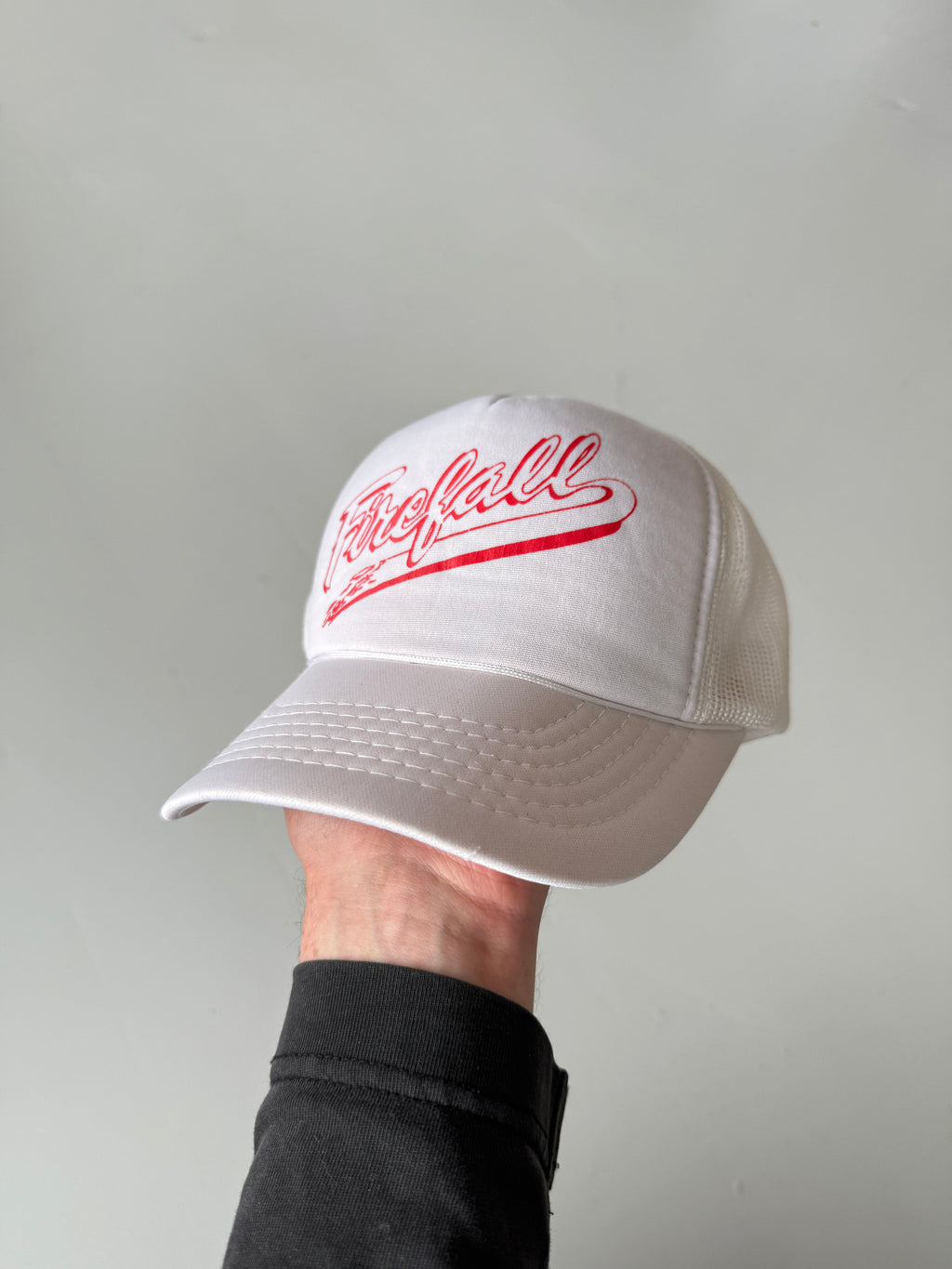 White Firefall Vintage Foam and Mesh SnapBack Trucker Cap
