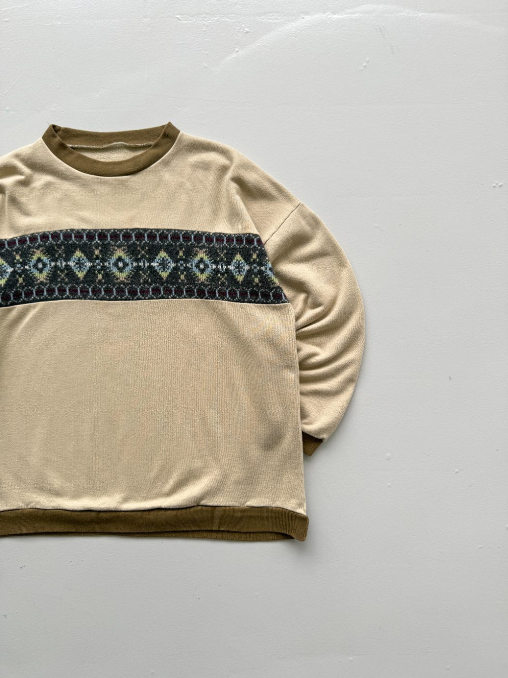 Nick Graphic Knit 80's Vintage Sweatshirt - Small/Cropped Medium