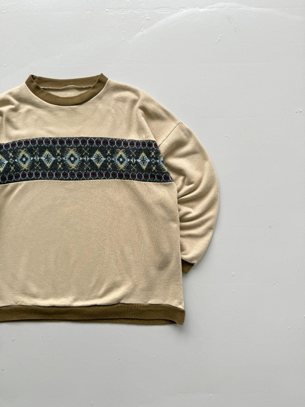 Nick Graphic Knit 80's Vintage Sweatshirt - Small/Cropped Medium