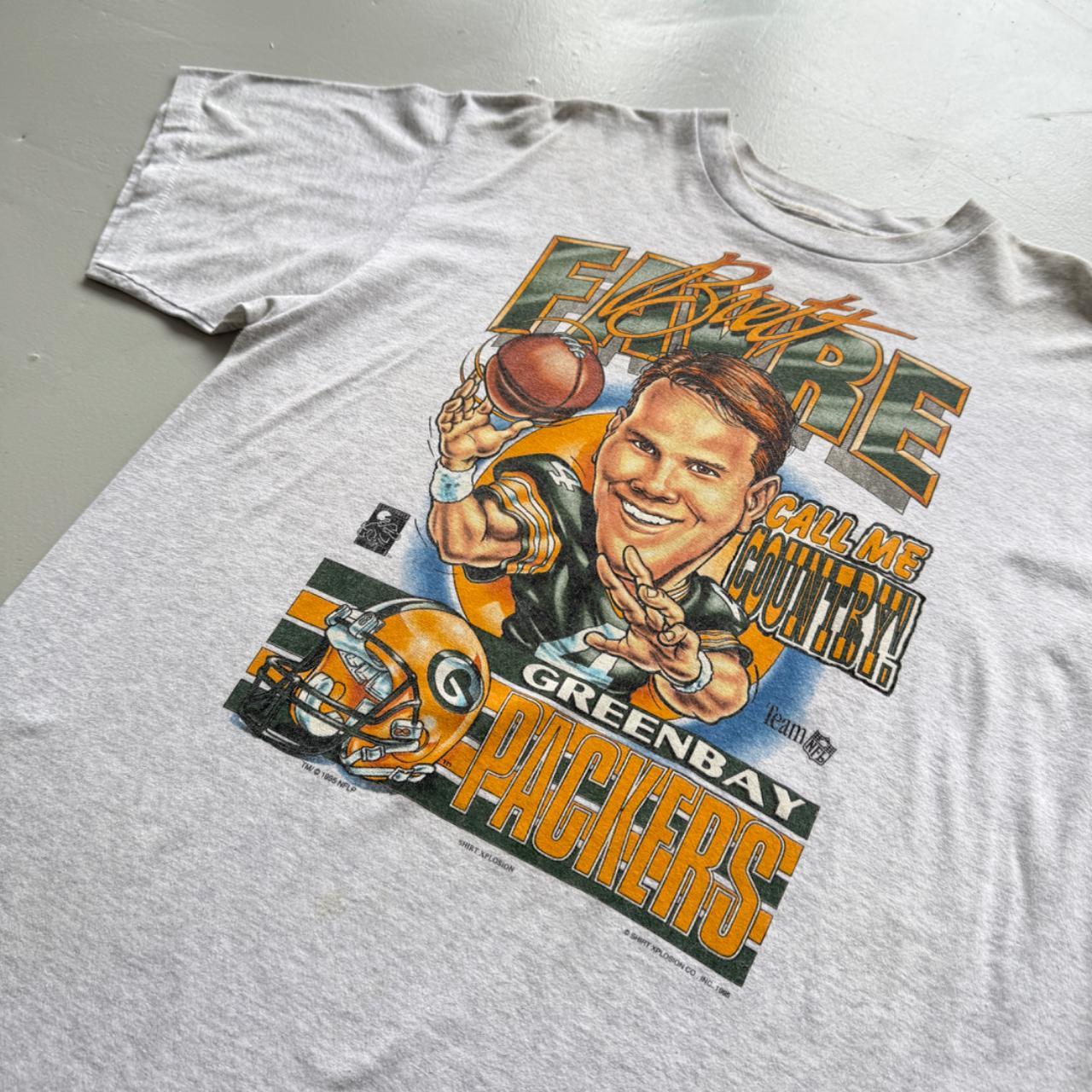 Grey Bret Favre Green Bay Packers 90s Vintage NFL T-Shirt - XL