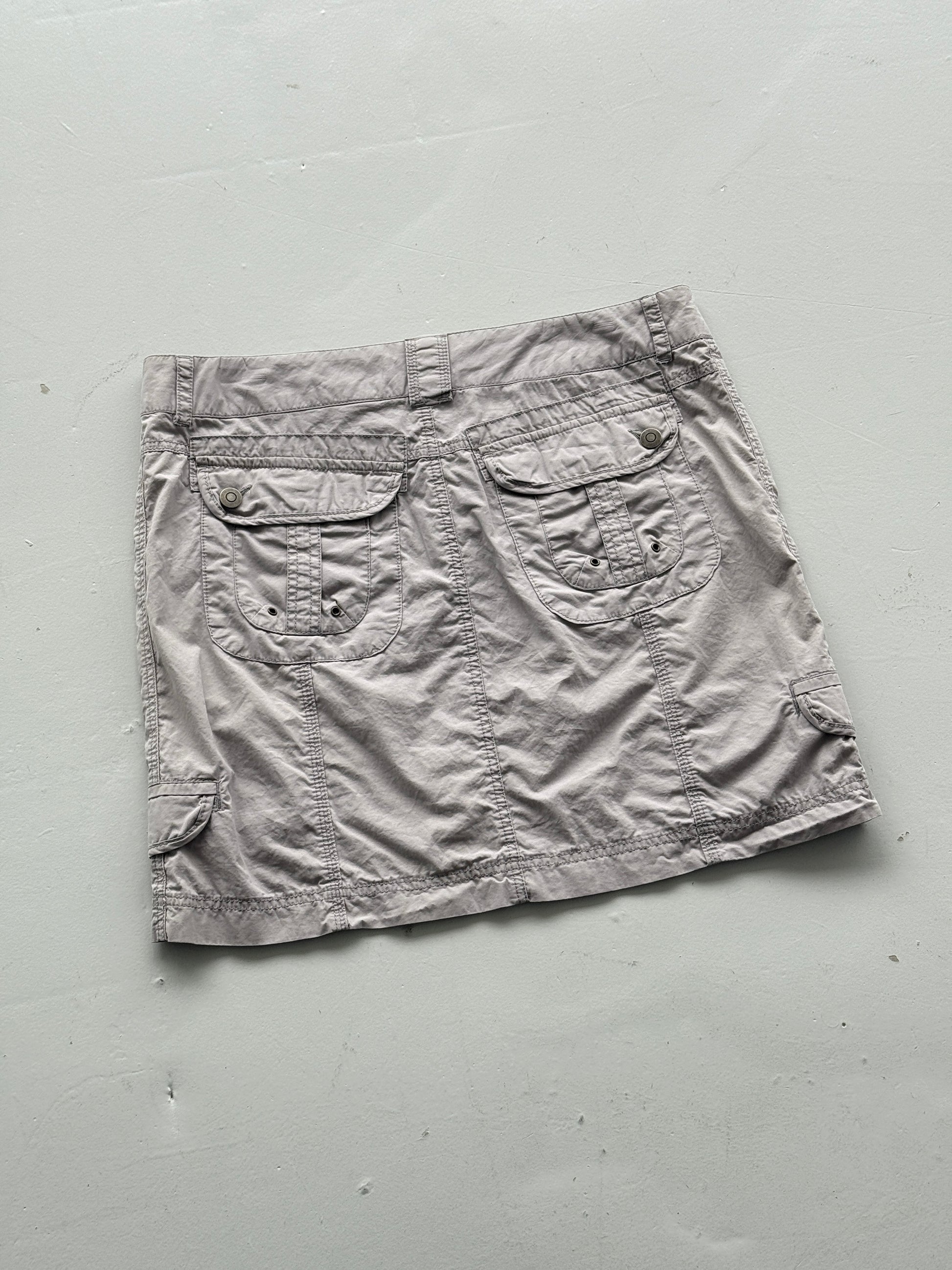 Grey Just for You 00's Vintage Y2K Cargo Mini Skirt - Large