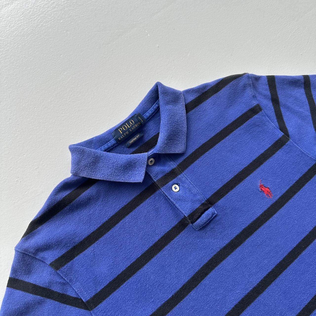 Blue / Black Polo Ralph Lauren Vintage Polo Shirt - Medium