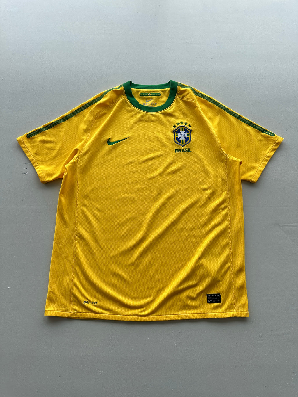 Nike Brazil CBF Dri-Fit Vintage Home Football Shirt - Large