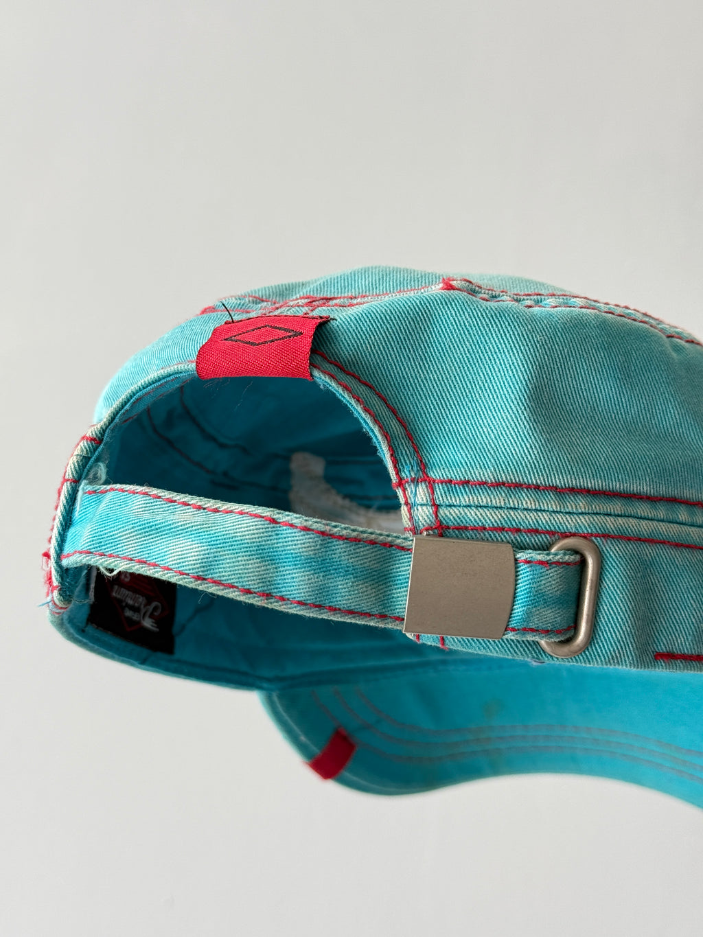 Aqua Blue Tahoe Y2K Cadet Cap Military Style 00's Grunge Aesthetic
