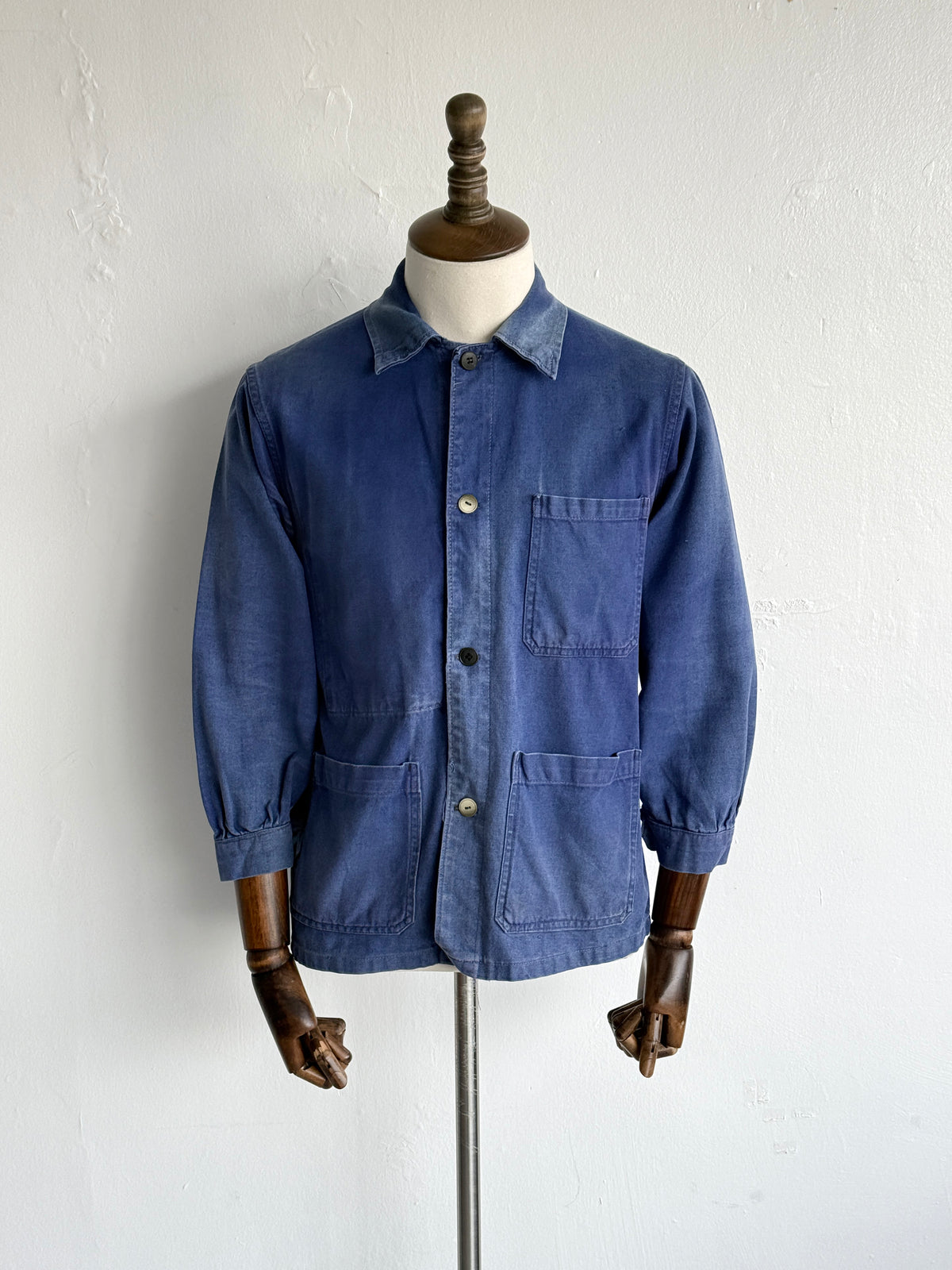 Thrashed Blue French 1950s/60s Vintage Workwear Chore Jacket CH533