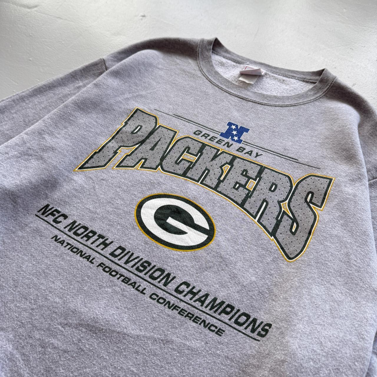 Grey Green Bay Packers 00's Graphic Vintage Sweatshirt - Large