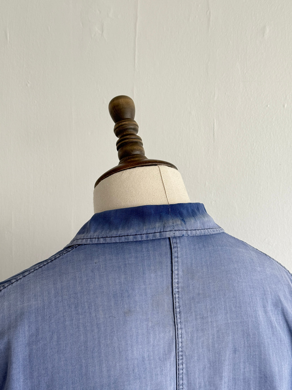 Faded Blue Pionier 70's Herringbone Cotton Vintage Workwear Chore Jacket CH380 -