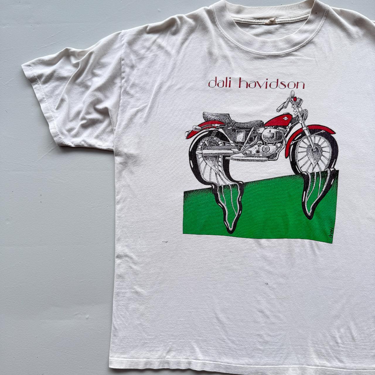 White Dali Havidson Salvador Dali / Harley Davidson Vintage 90's Art T-shirt - XL