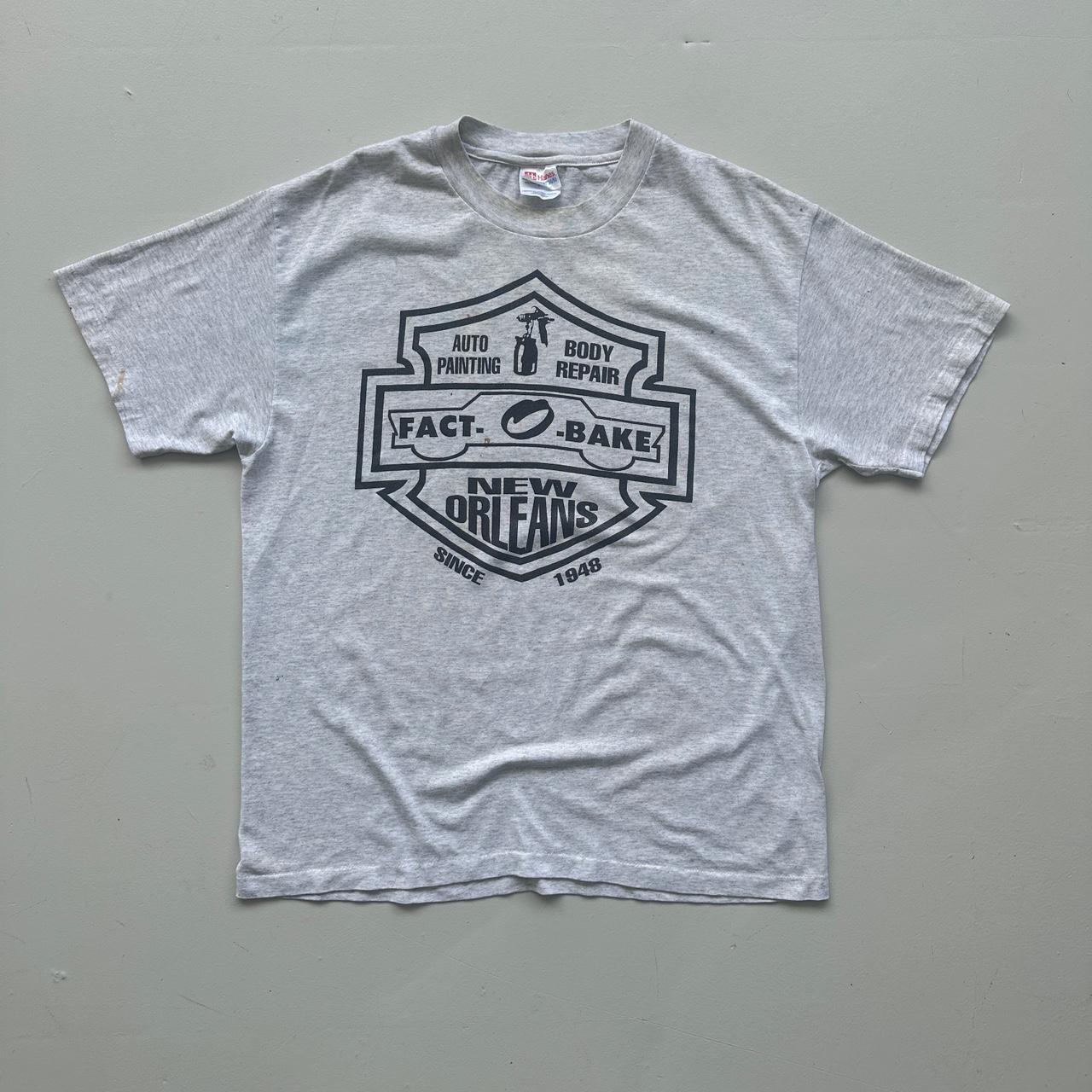 Grey Auto Body Repair Harley Style 90s Vintage Grey T-shirt - Large