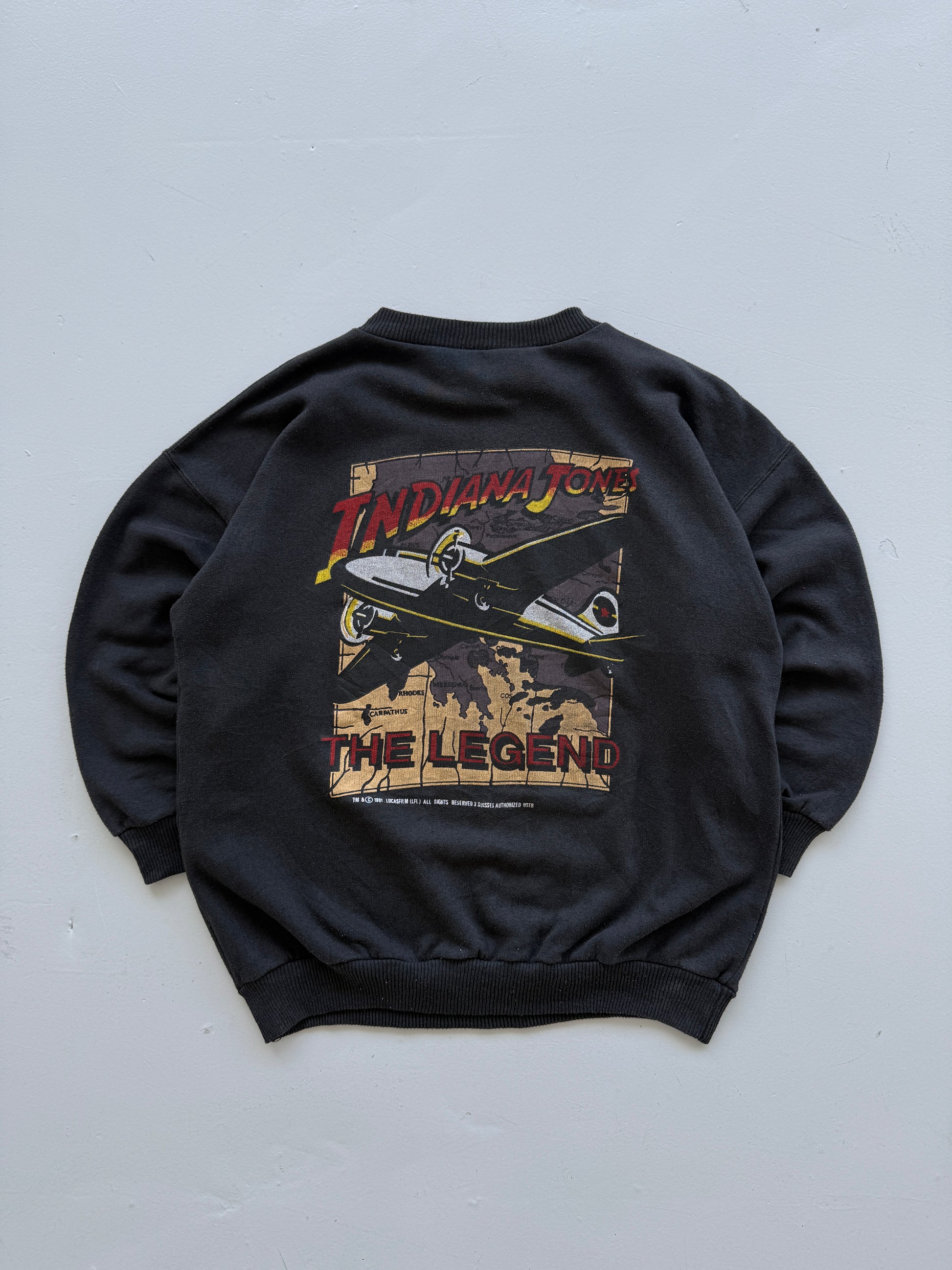 Indiana Jones The Legend 90's Vintage Graphic Sweatshirt - Kids Medium