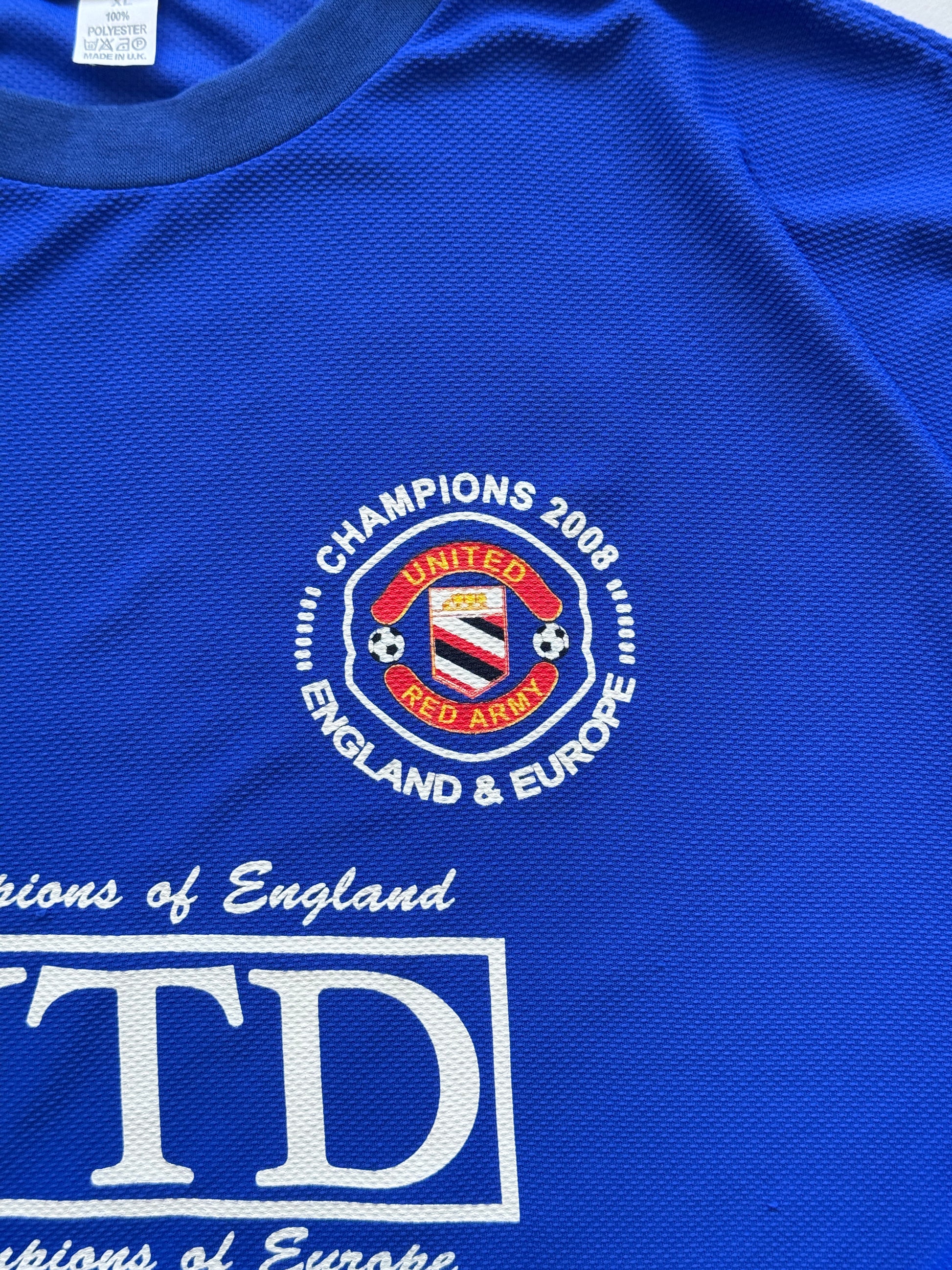 Manchester United Champions 2008 England & Europe Graphic T-Shirt - XL