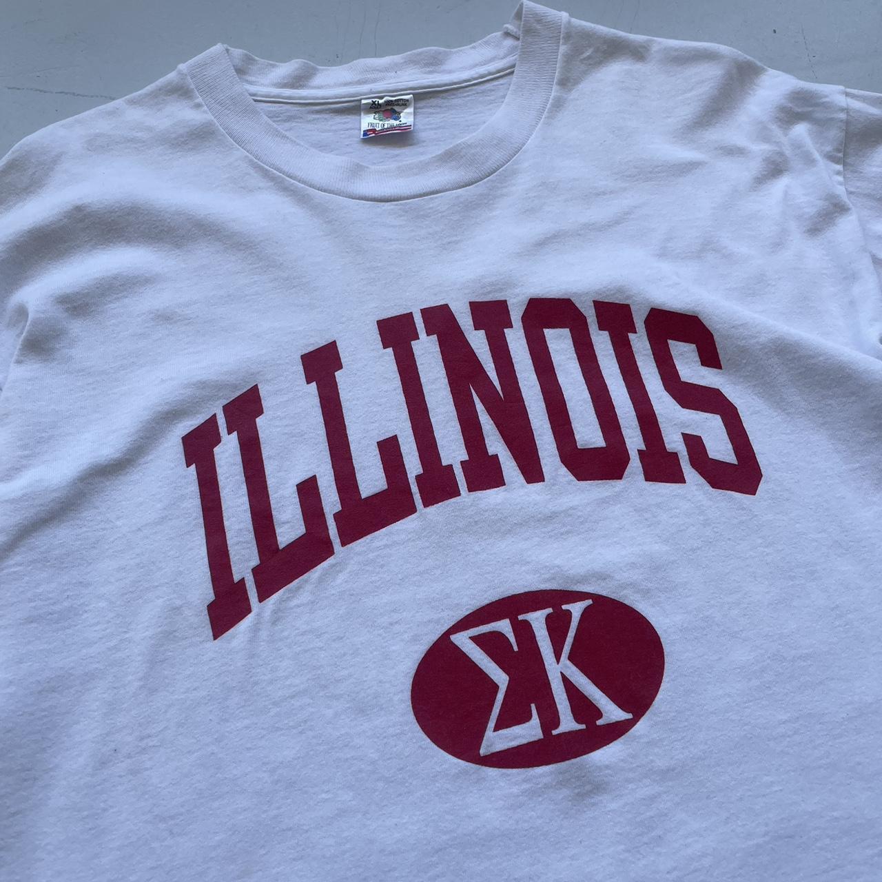 White Illinois University 80s/90s Americana Vintage T-shirt - XL