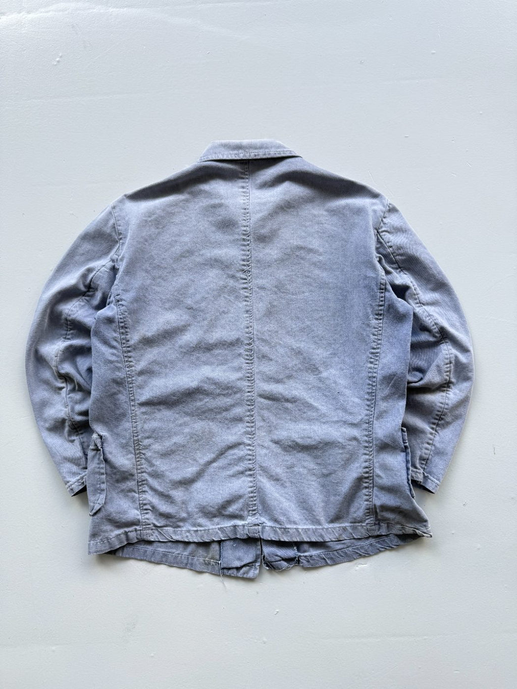 French Chore Vintage Faded Blue Cotton Work Jacket CH236 - Small