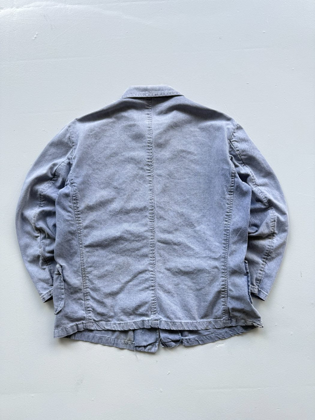 French Chore Vintage Faded Blue Cotton Work Jacket CH236 - Small