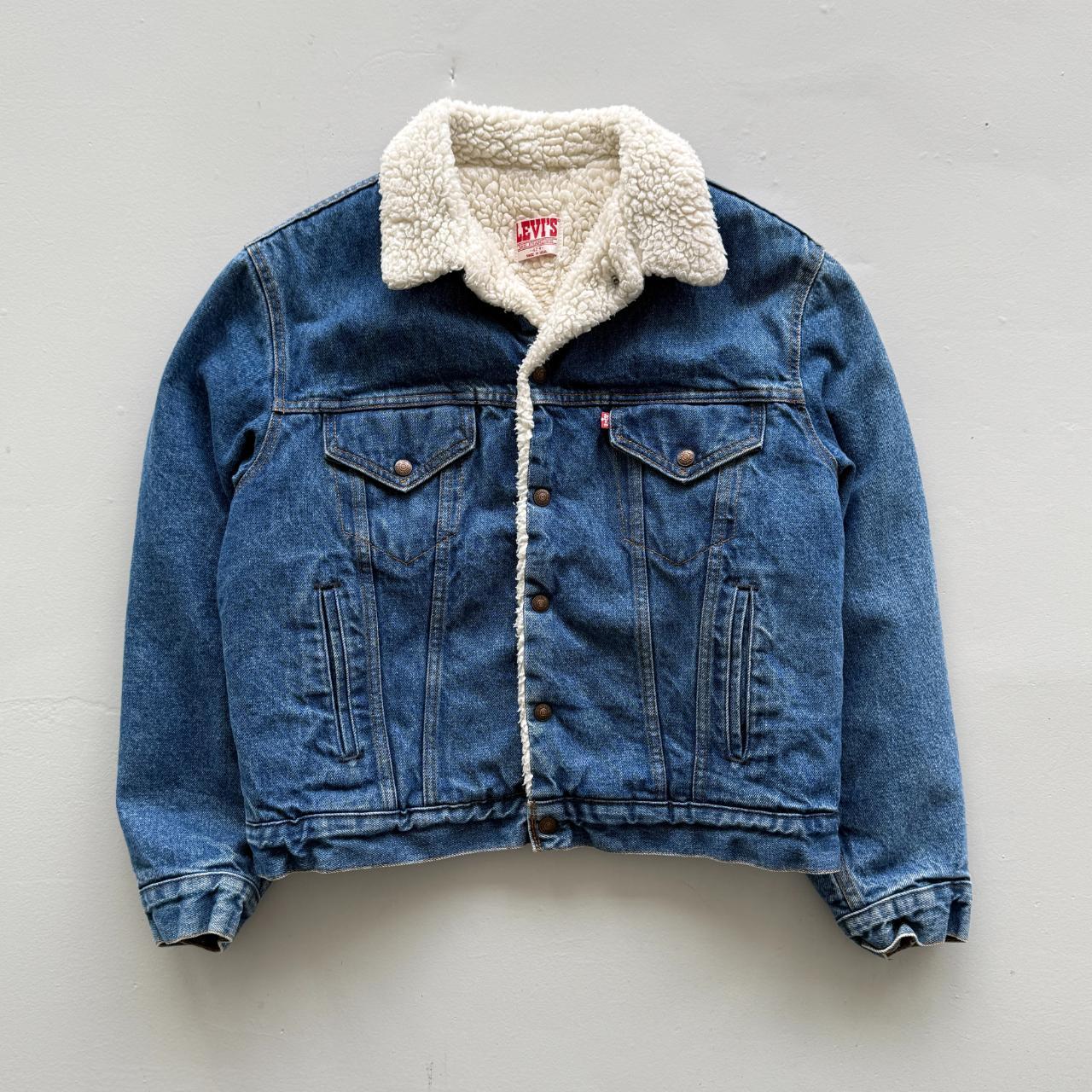 Vintage Levi's Denim Sherpa 80's Lined Jacket - Large