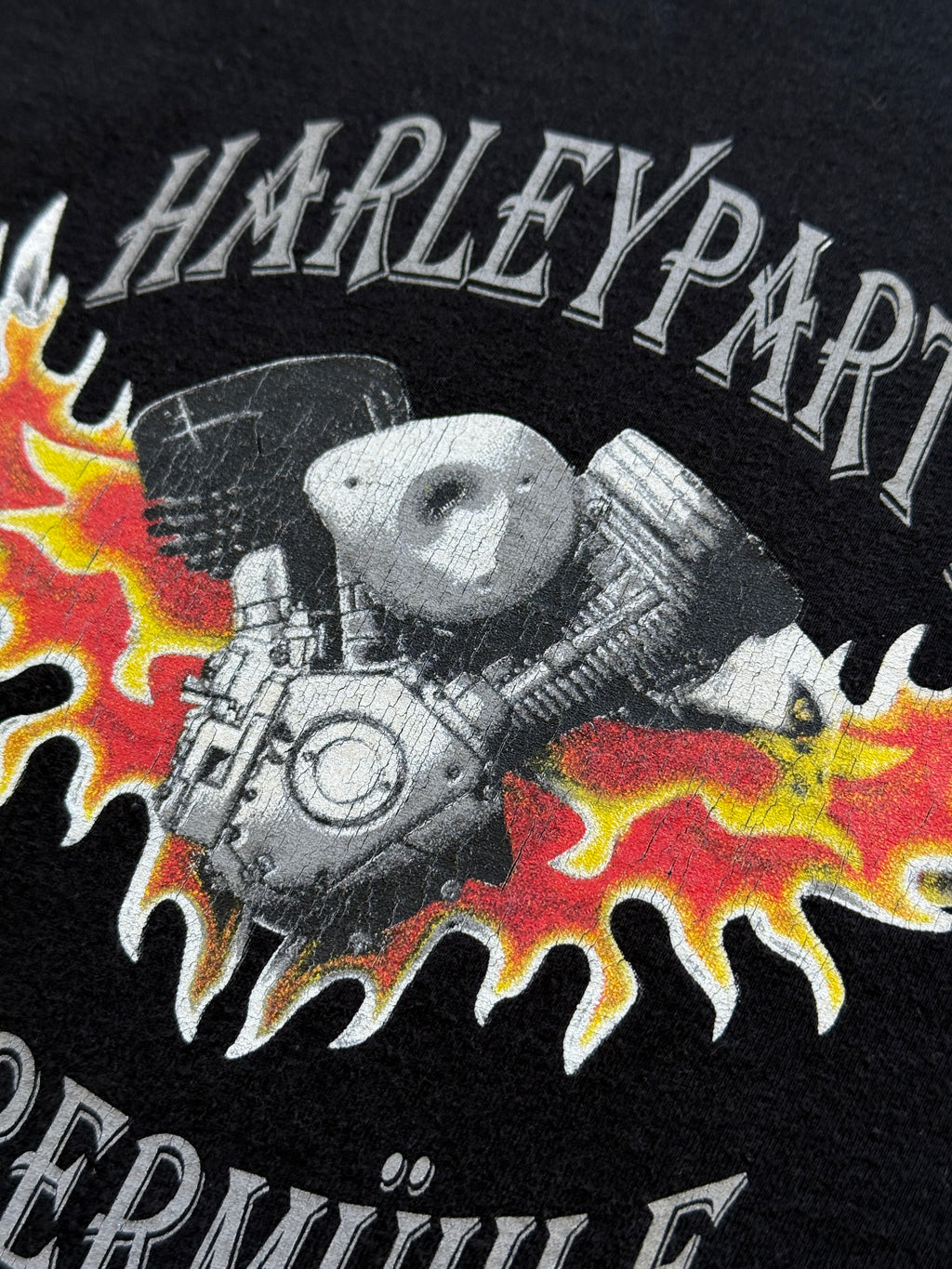 Black Harley Party 00's Vintage Harley Davidson Graphic T-Shirt - Large