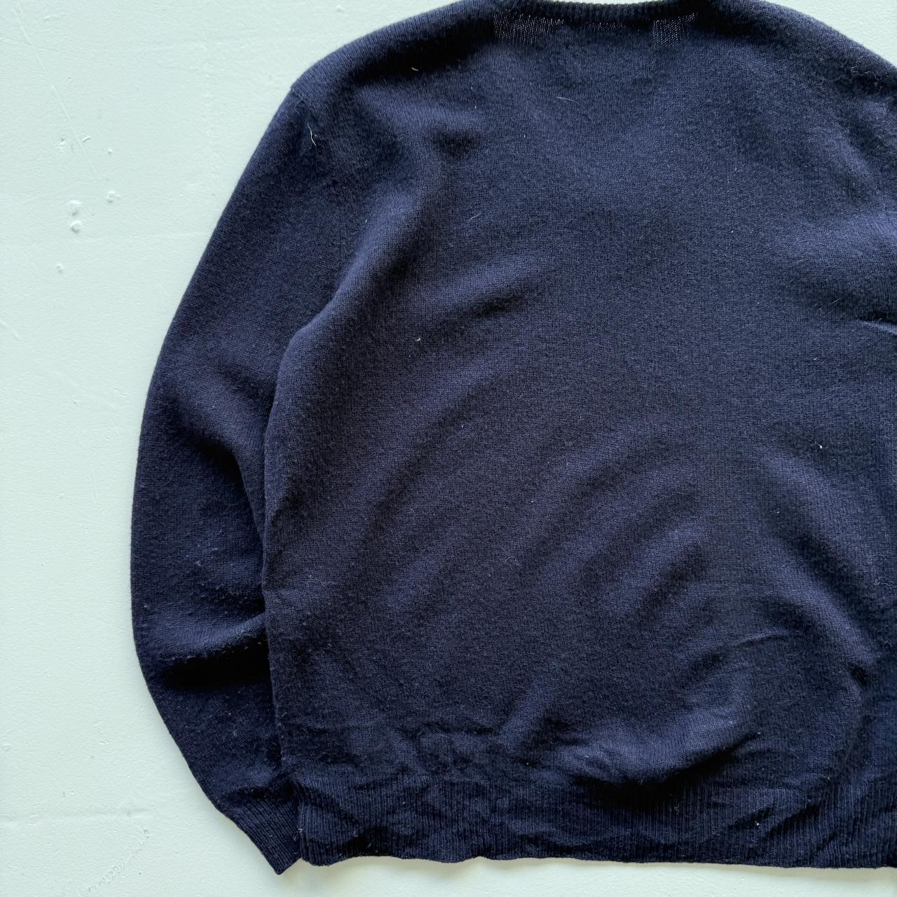 Navy Lambswool Polo Ralph Lauren Vintage Sweatshirt - Large