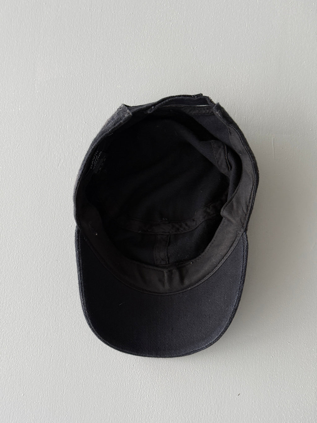 Grey Distressed Y2K Cadet Cap Military Style 00's Grunge Aesthetic