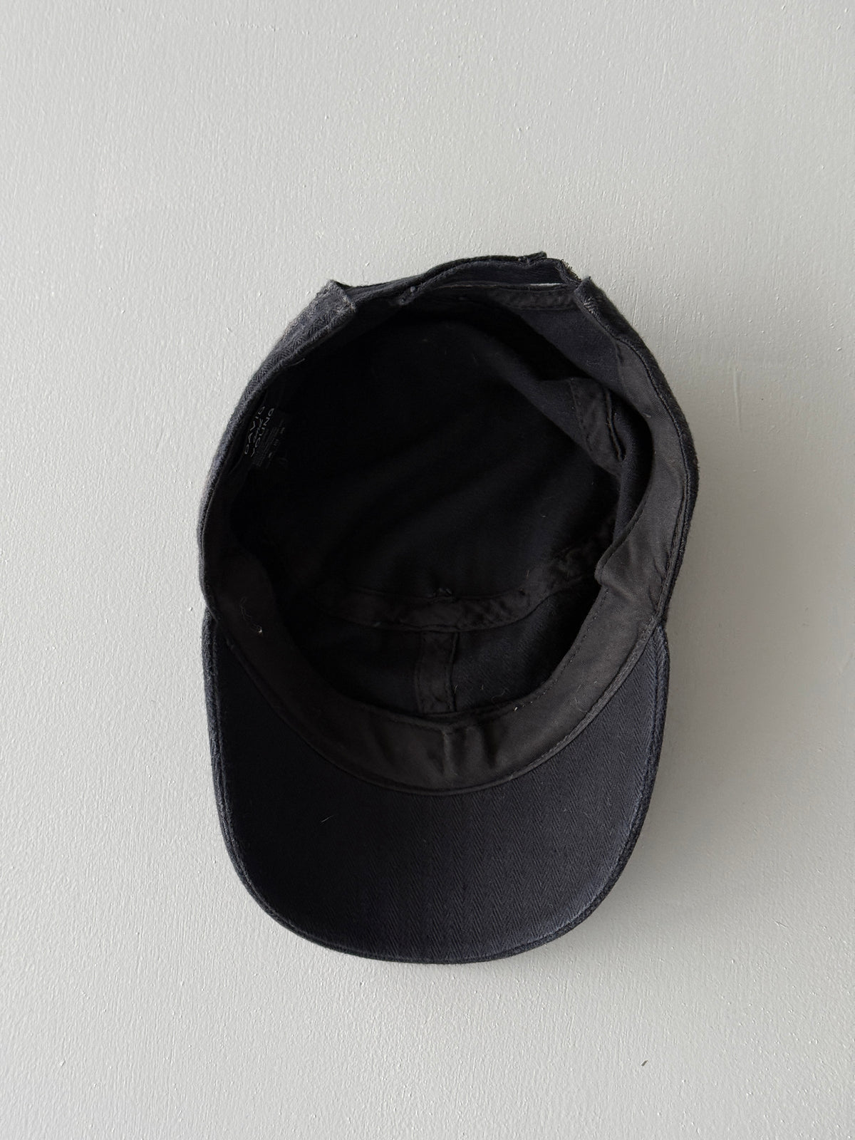 Grey Distressed Y2K Cadet Cap Military Style 00's Grunge Aesthetic