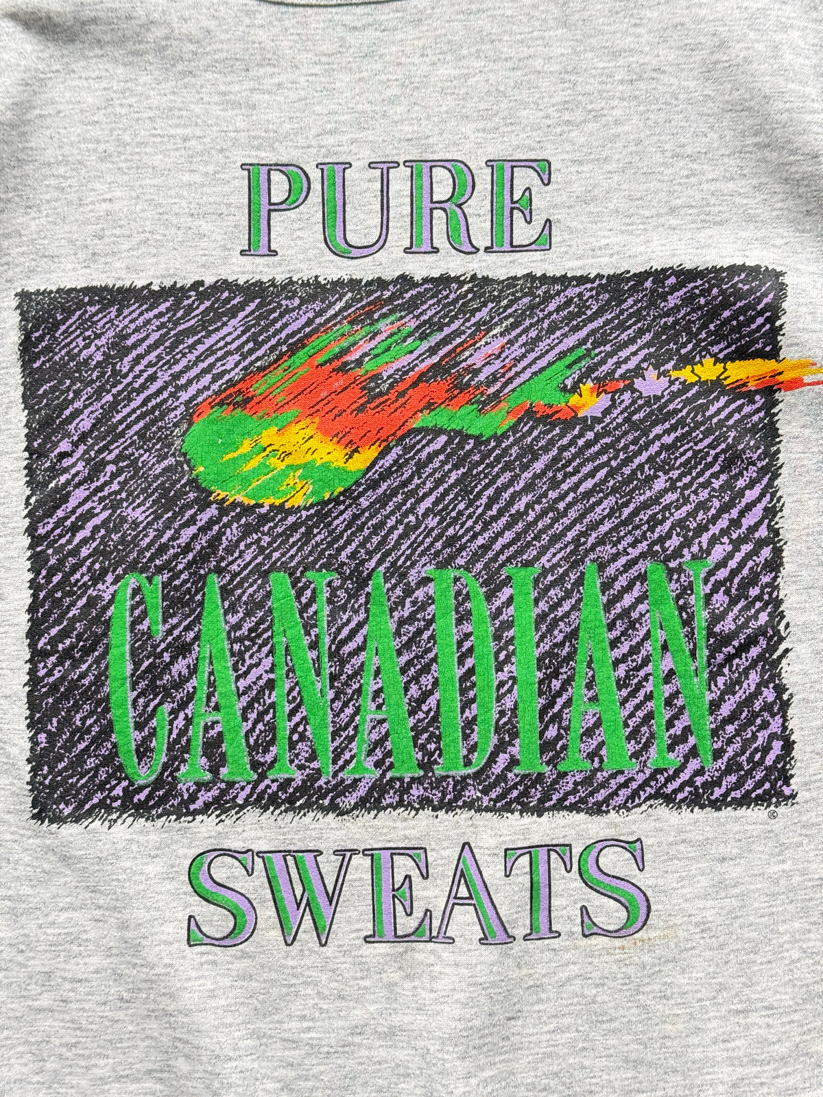 Pure Canadian Sweats 90's Vintage Graphic Sweatshirt - Medium