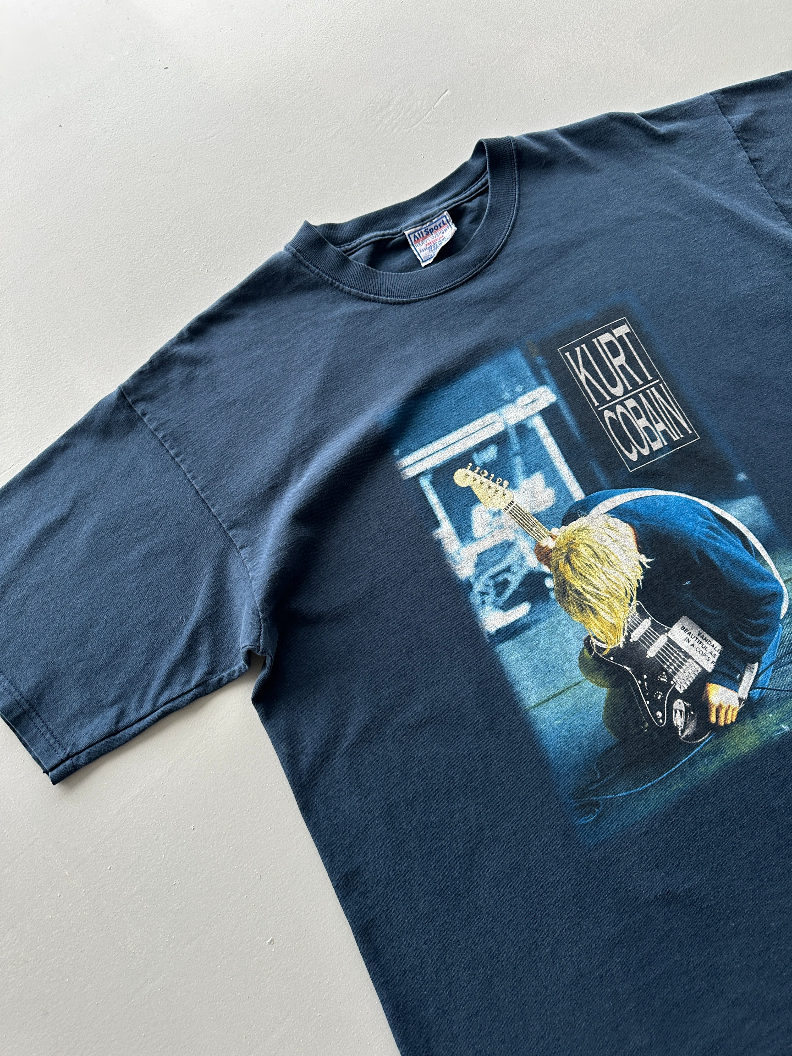 Navy Kurt Cobain Nirvana 2000 AllSport Vintage T-shirt - XL