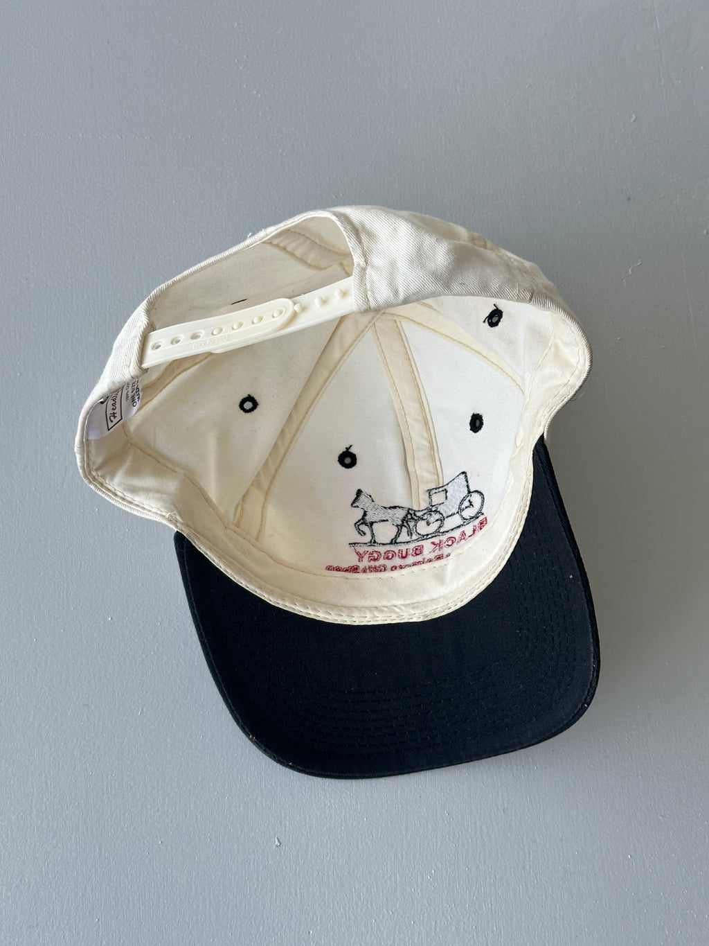 White / Black Black Buggy Restaurant 90's Vintage SnapBack Trucker Cap