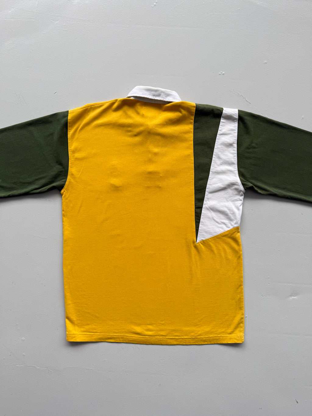 Yellow Australia Wallabies 90's Vintage Long Sleeve Rugby Polo Jersey - Large