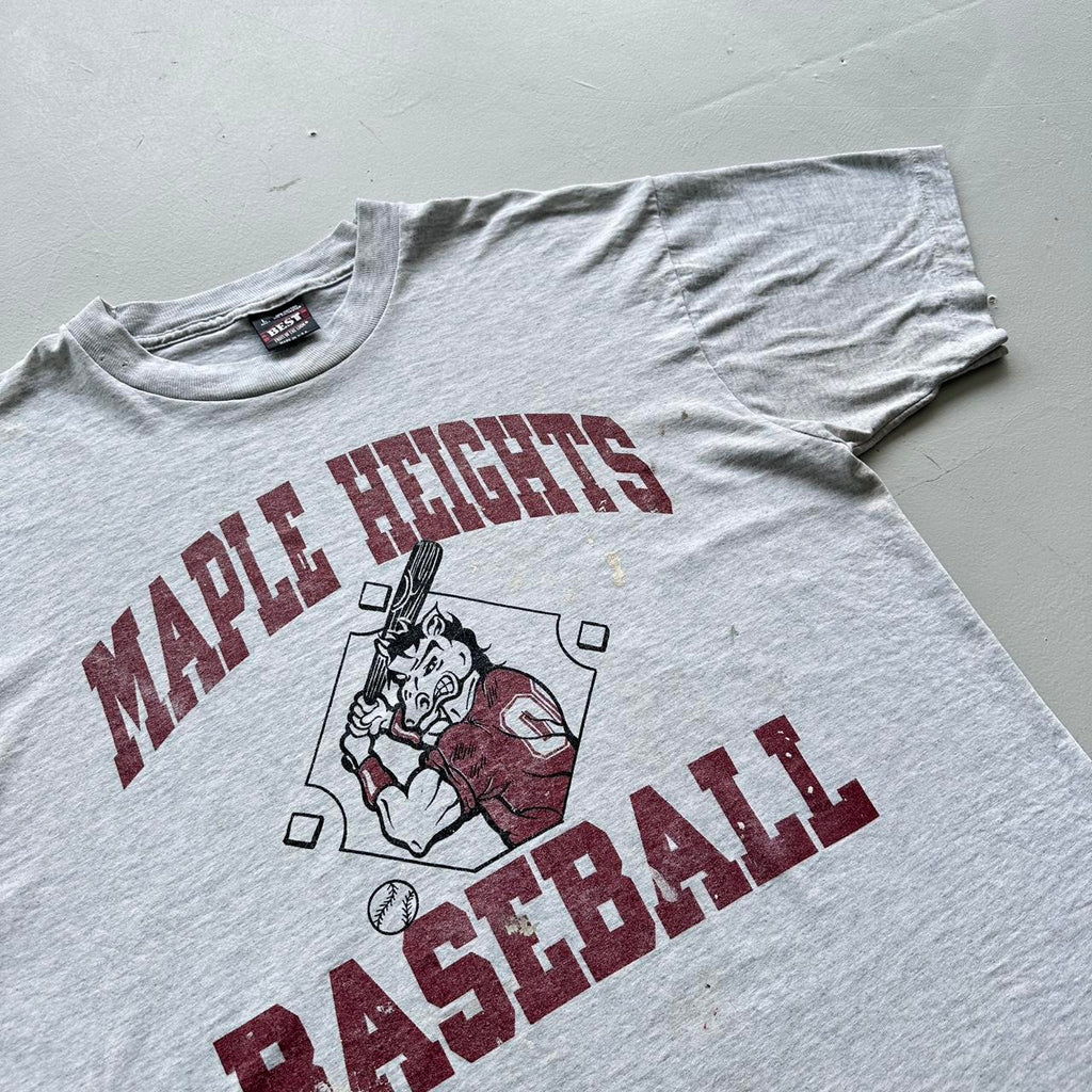 Grey Maple Heights Thrashed Baseball Vintage T-shirt - Large