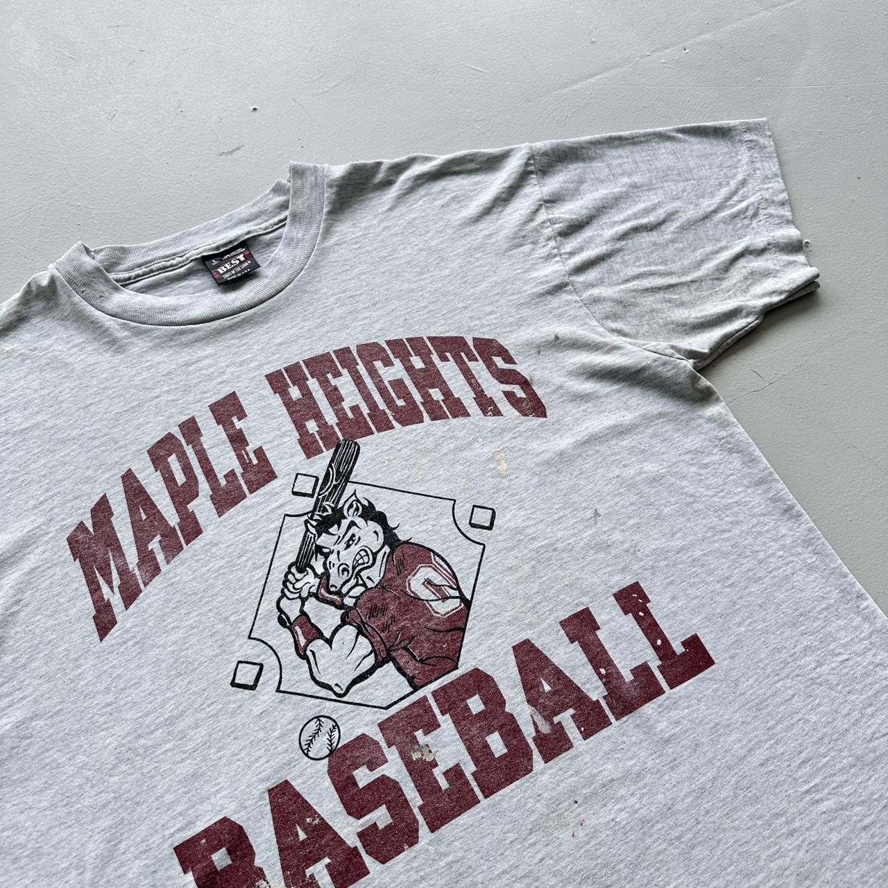 Grey Maple Heights Thrashed Baseball Vintage T-shirt - Large