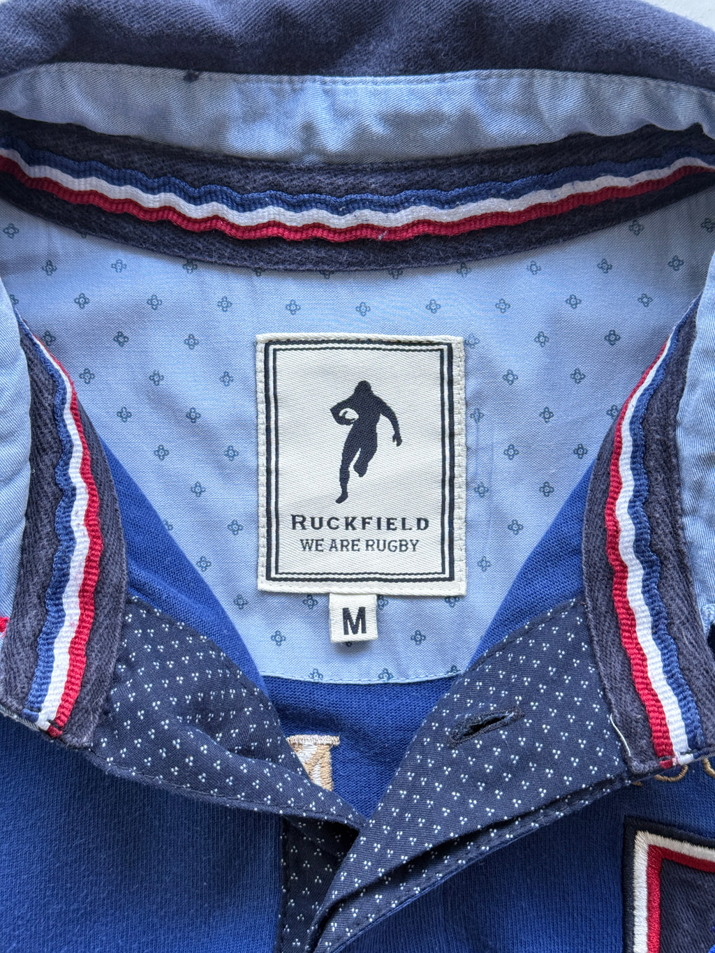 Blue France 00's Vintage Long Sleeve Polo Jersey - Medium