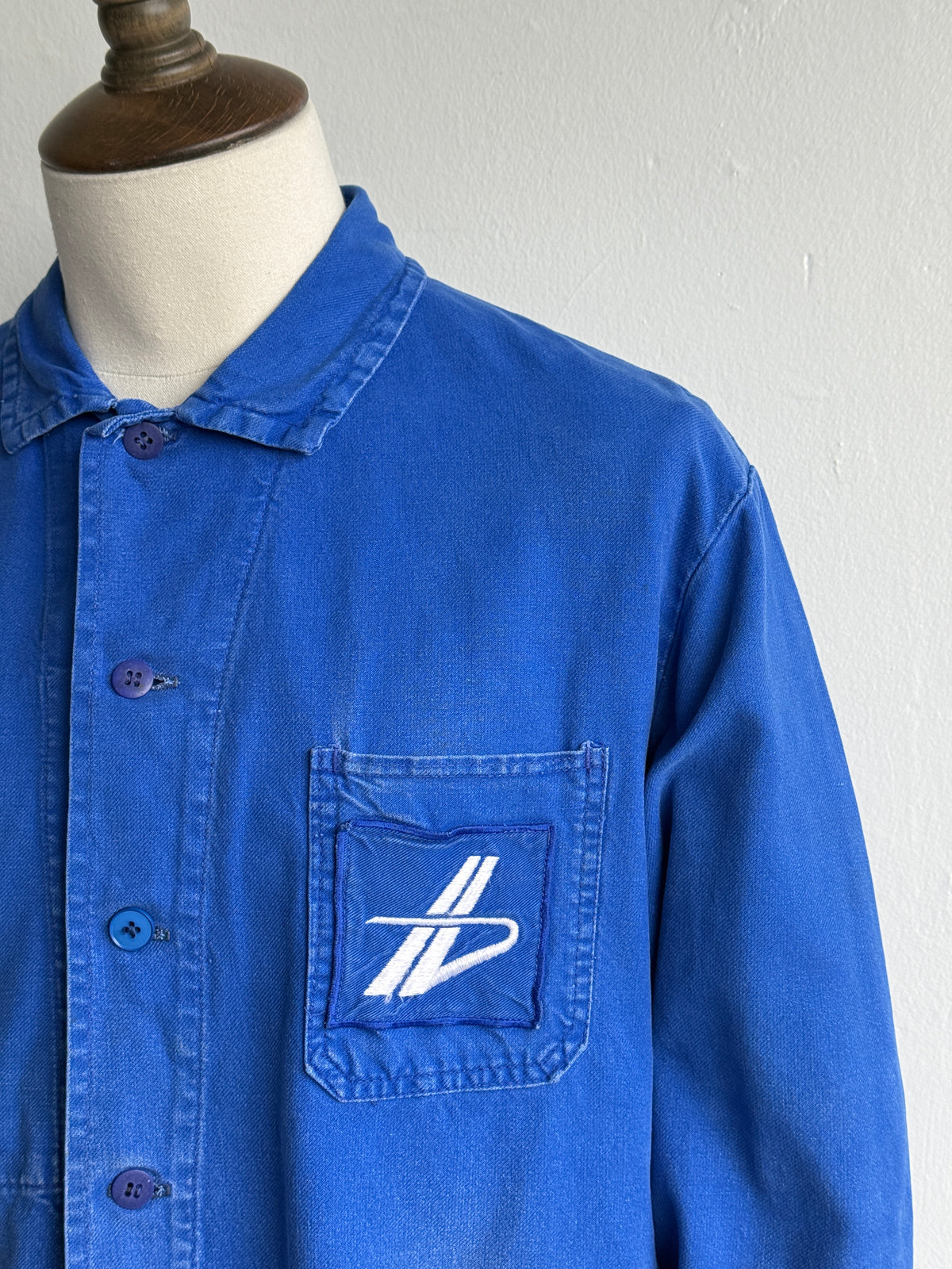 Thrashed Blue Beugnet 60's Vintage Workwear Chore Jacket CH556 - Medium