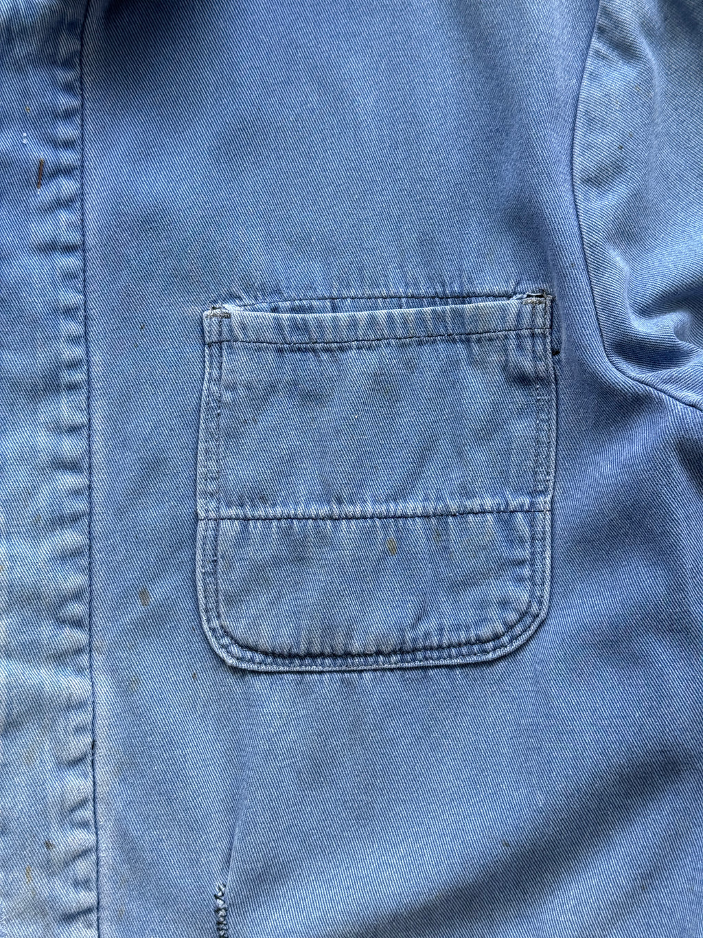 Thrashed Blue French Vintage Workwear Chore Jacket CH372 - Large