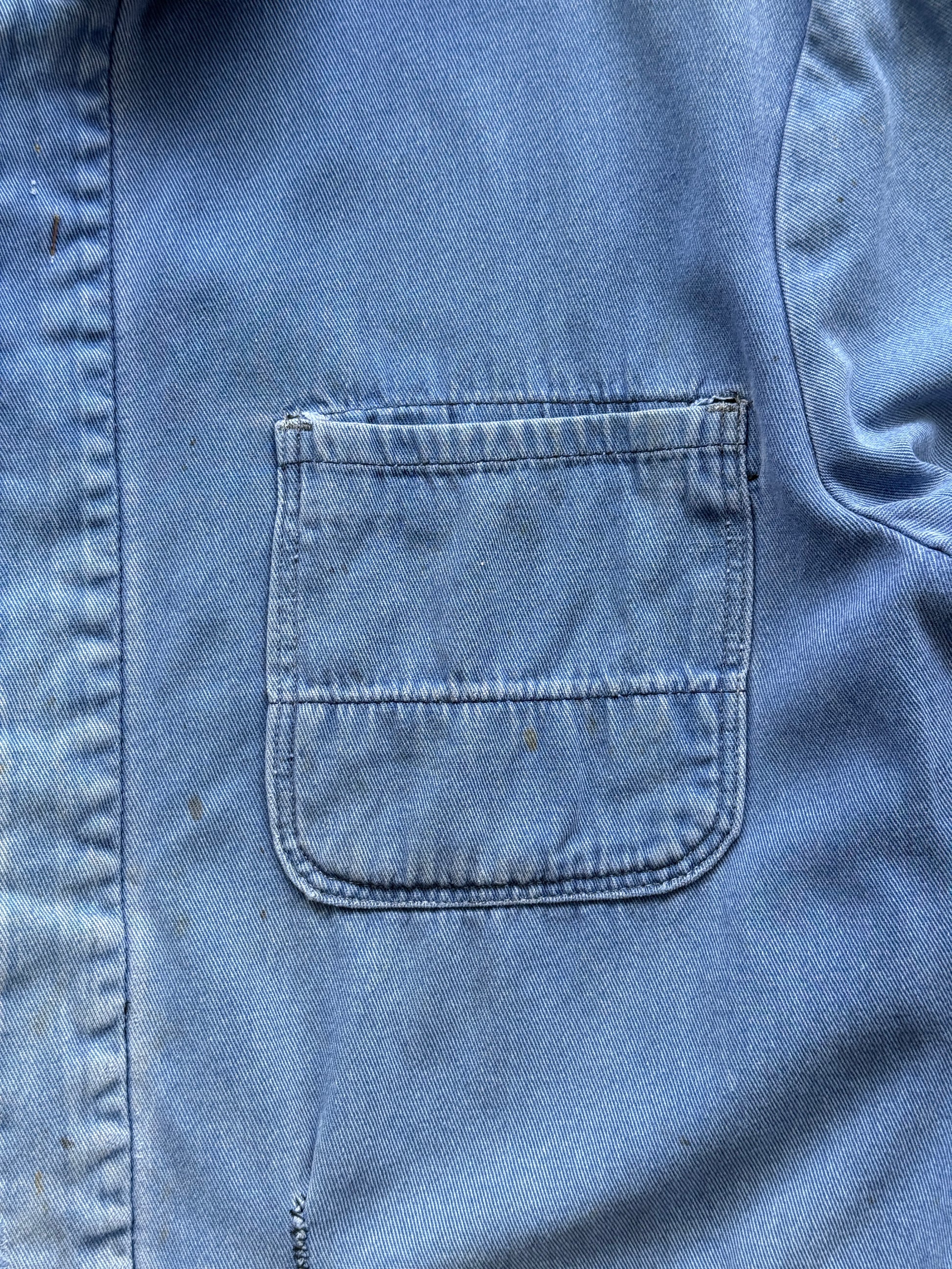 Thrashed Blue French Vintage Workwear Chore Jacket CH372 - Large