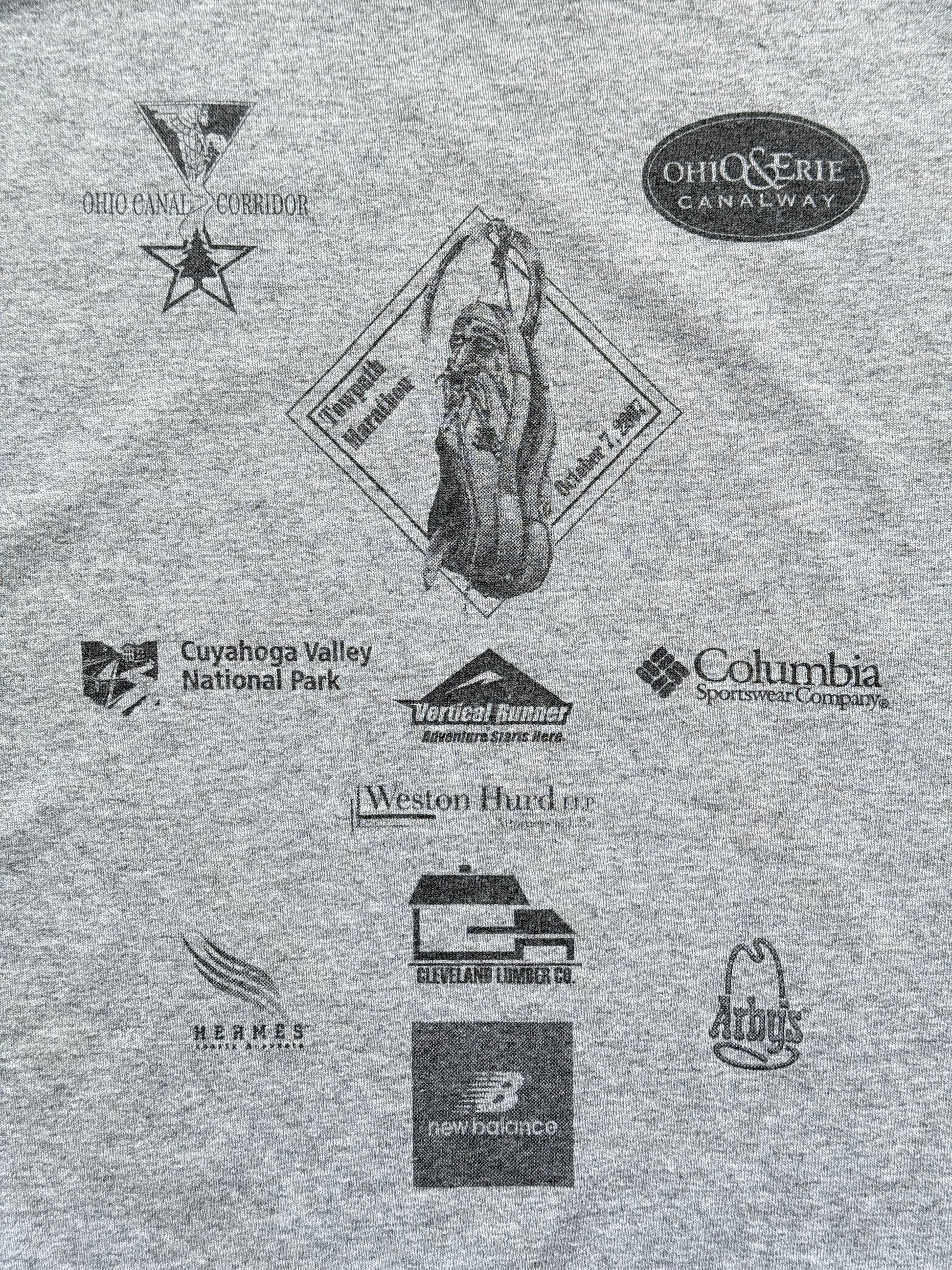 Grey Marathon 00's Vintage Long Sleeve Graphic T-Shirt - XL