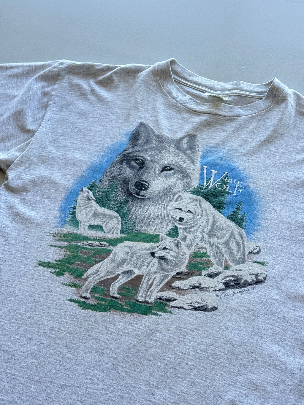 White Wolf Single Stitch 90's Vintage Nature T-Shirt - XL