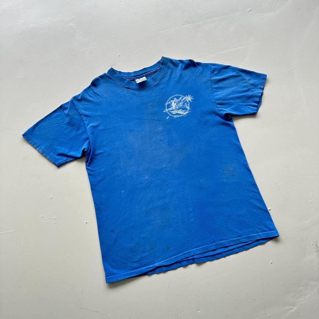Blue Hawaii Tourist Thrashed 90s Vintage T-shirt - XL
