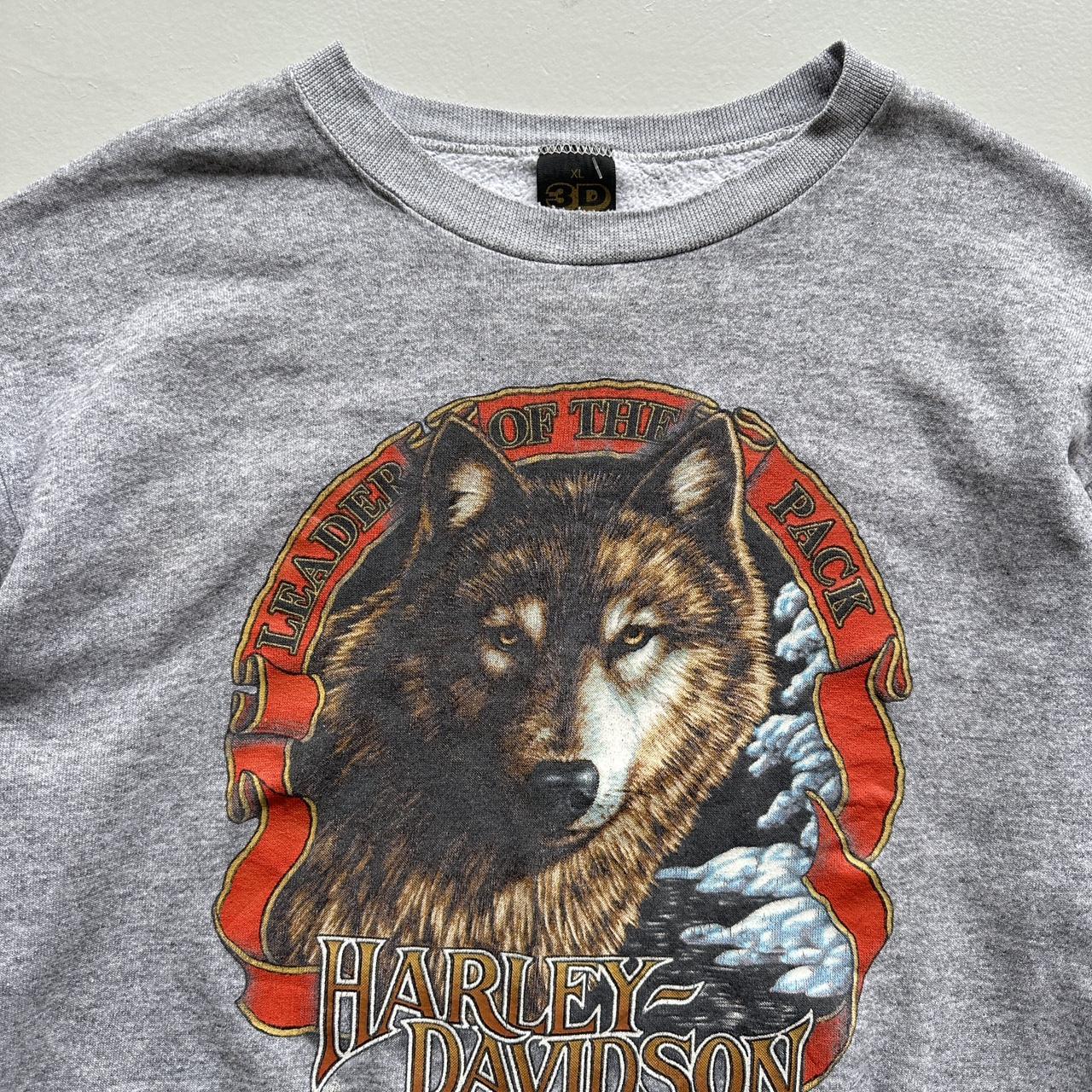 Grey Harley Davidson 3D Emblem Rare 90’s Vintage Sweatshirt - Large