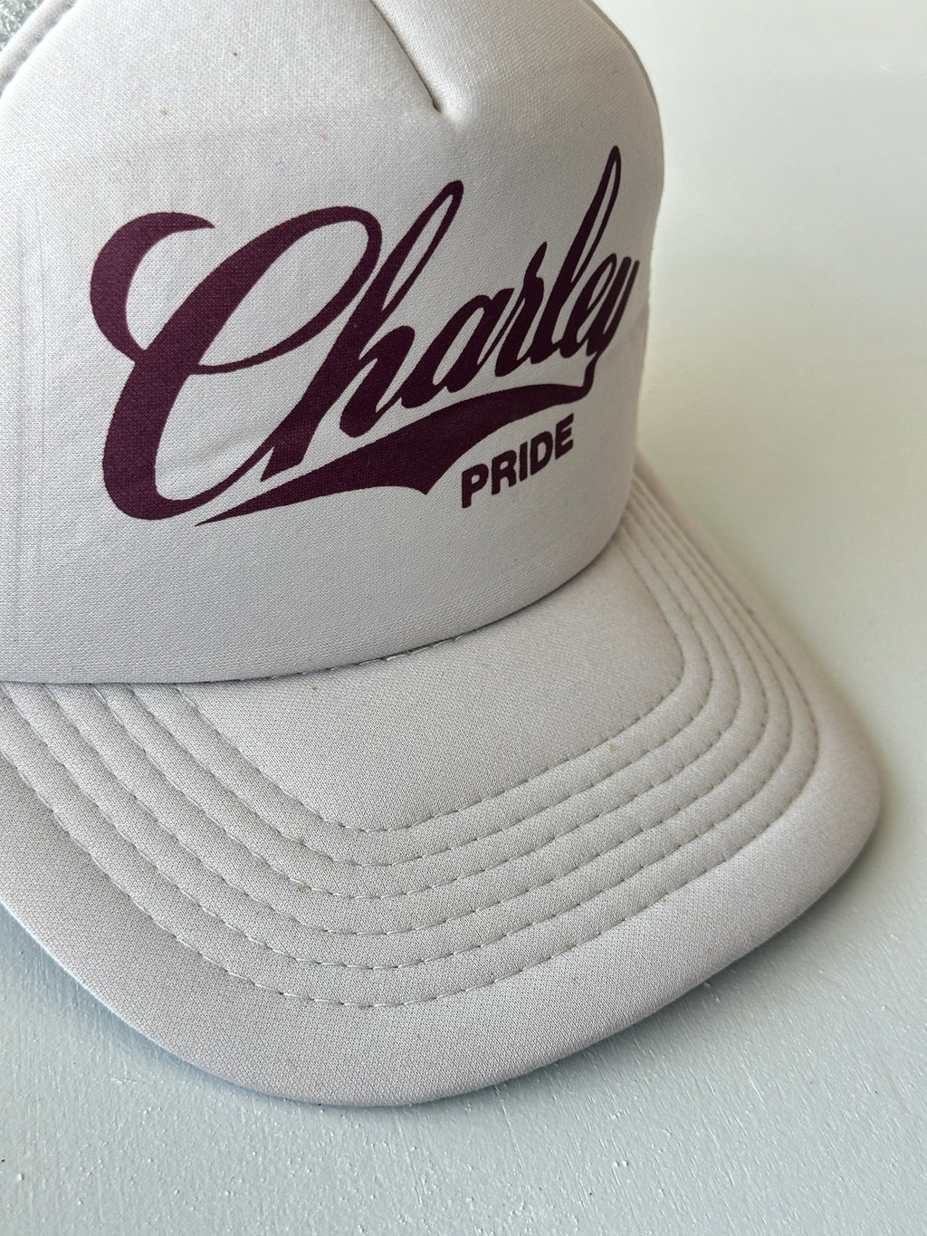 White Charley Pride 80's Vintage Foam Mesh SnapBack Trucker Cap