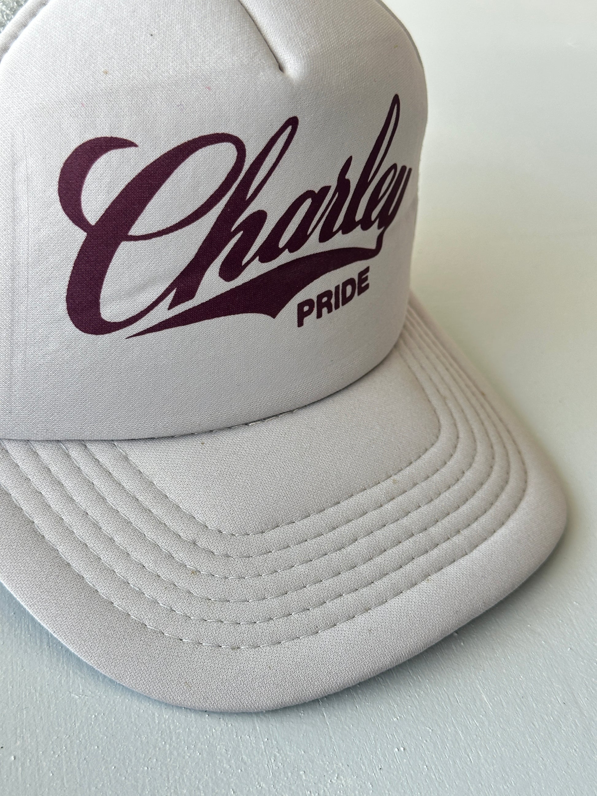 White Charley Pride 80's Vintage Foam Mesh SnapBack Trucker Cap